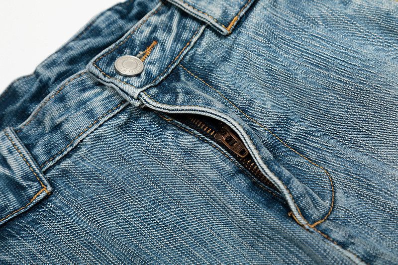 Vintage American distressed patchwork loose curved jeans for men Size US 32 / EU 48 - 4 Thumbnail