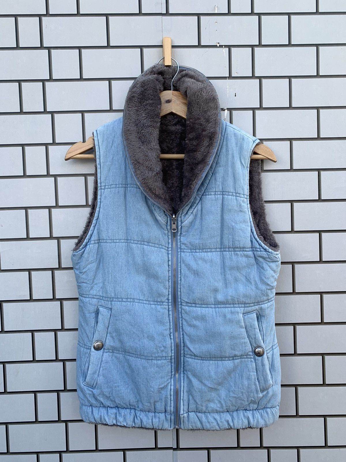 Indigo × Japanese Brand Vintage Japanese Brand Look Jeans Reversible Vest Size US M / EU 48-50 / 2 - 13 Thumbnail