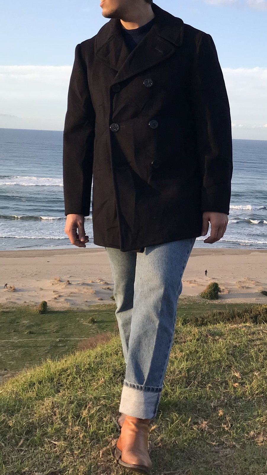 Other US navy pea coat, vintage USN issue beautiful ULSTER COLAR Size US L / EU 52-54 / 3 - 1 Thumbnail