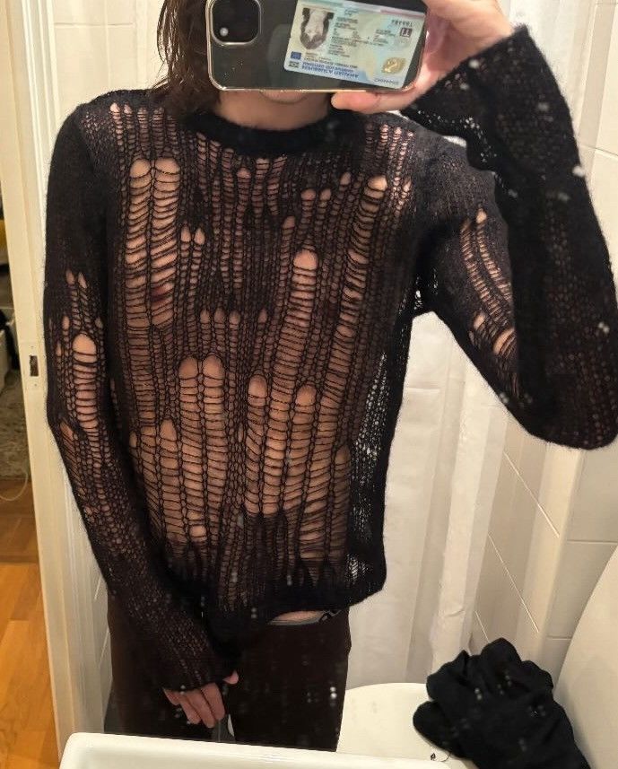 Rick Owens FW24 Rick Owens Biker Mohair Sweater Size US M / EU 48-50 / 2 - 1 Thumbnail