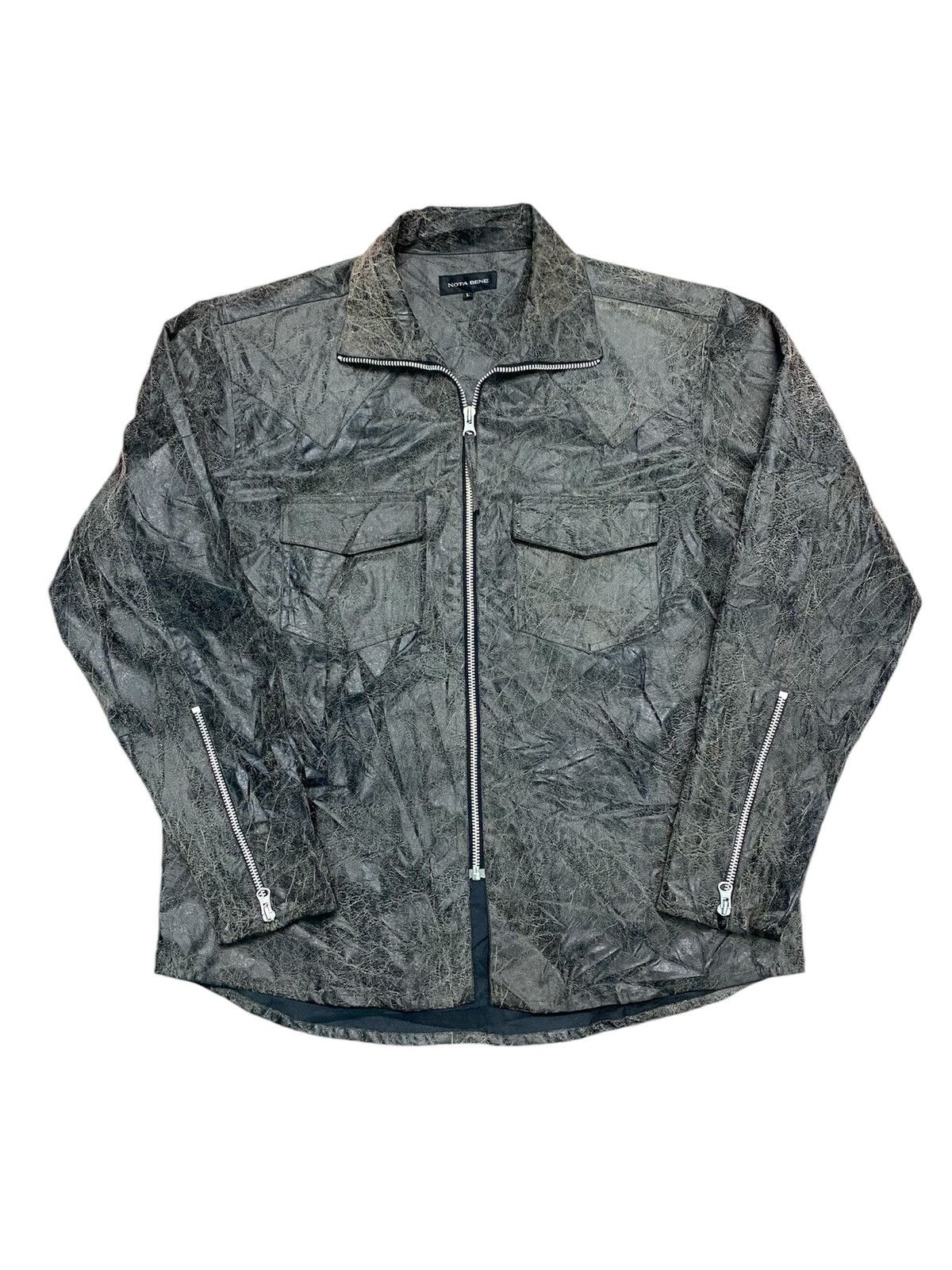 Japanese Brand Vintage NOTA BENE leather jacket zip up Size US L / EU 52-54 / 3 - 1 Thumbnail