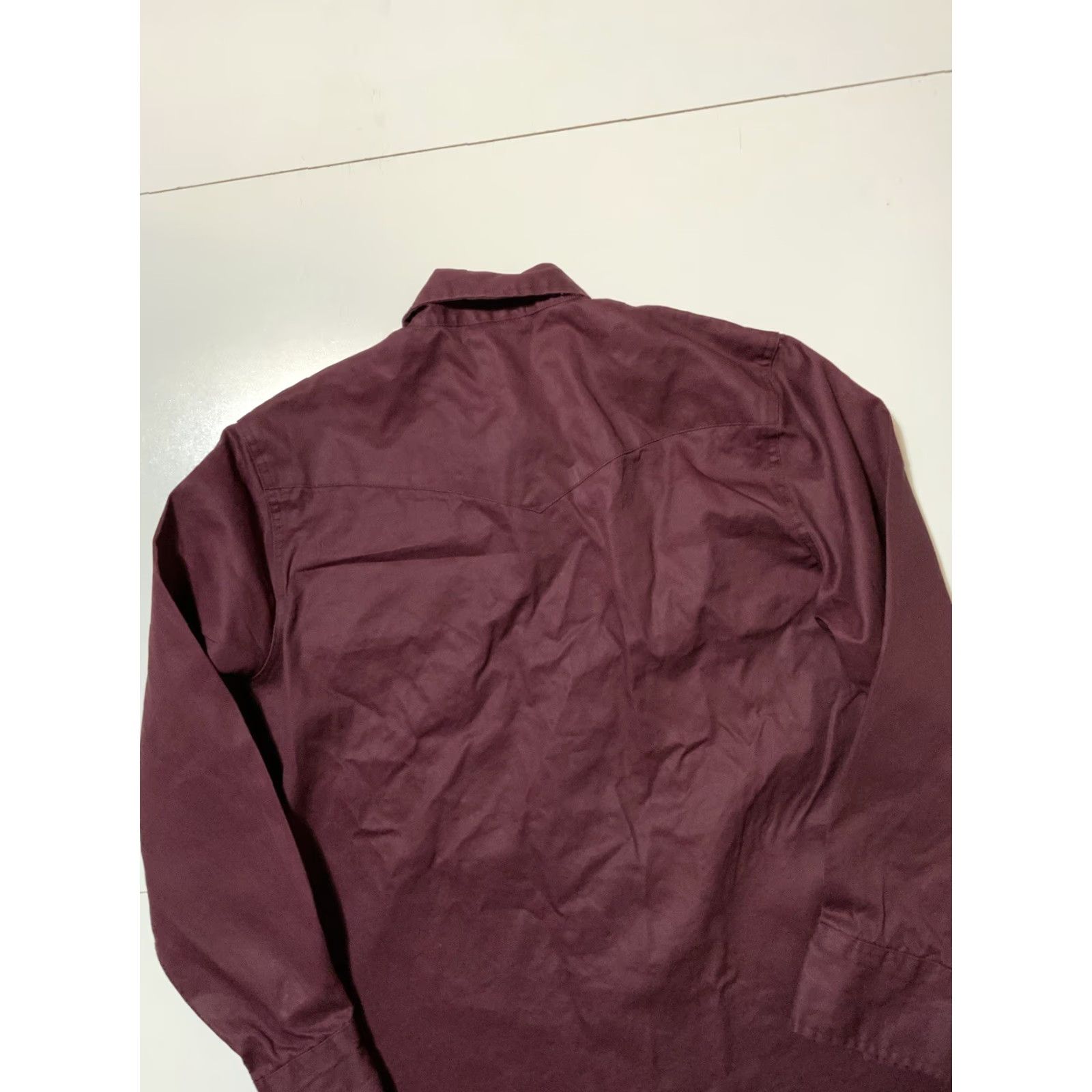 Wrangler VINTAGE Wrangler Brushpopper Pearl Snap Western Cowboy Maroon Button Shirt Sz.LG Size US L / EU 52-54 / 3 - 4 Thumbnail