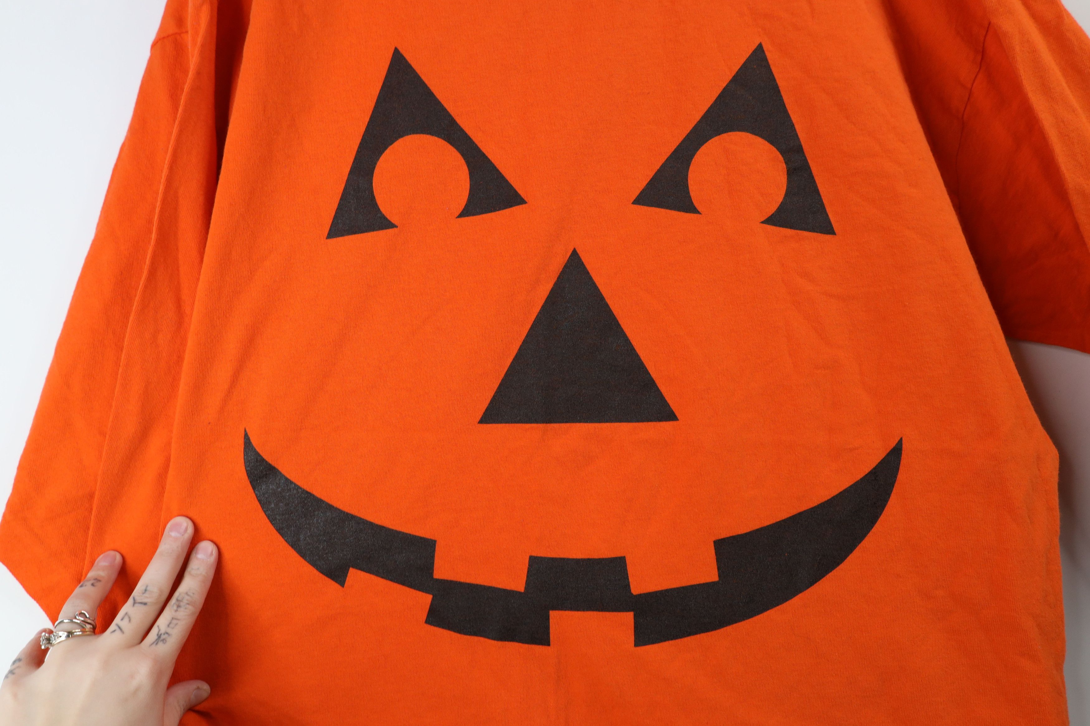 Vintage Vintage 90s Halloween Pumpkin Long Sleeve T-Shirt Cotton Size US XL / EU 56 / 4 - 4 Thumbnail
