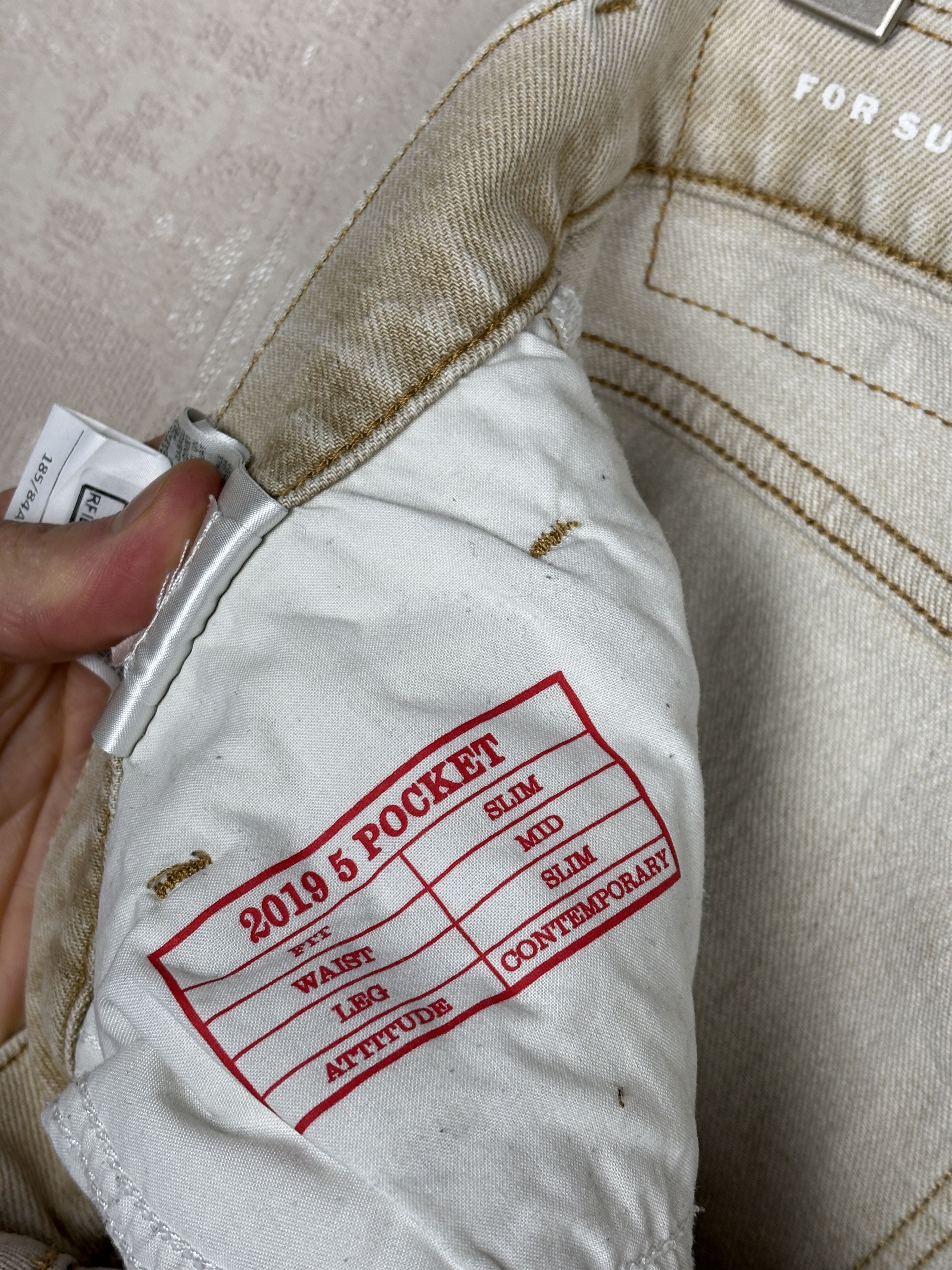 Diesel Diesel Jeans 2019 D-Strukt Slim Fit Washed Beige Size US 32 / EU 48 - 17 Thumbnail
