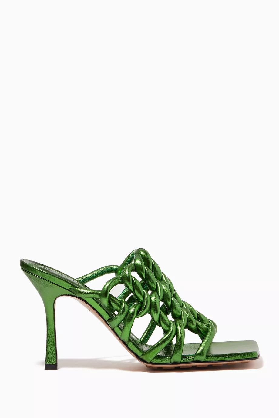 Bottega Veneta o1y0725 Spool Heel Mules in Green Size US 6 / IT 36 - 1 Thumbnail