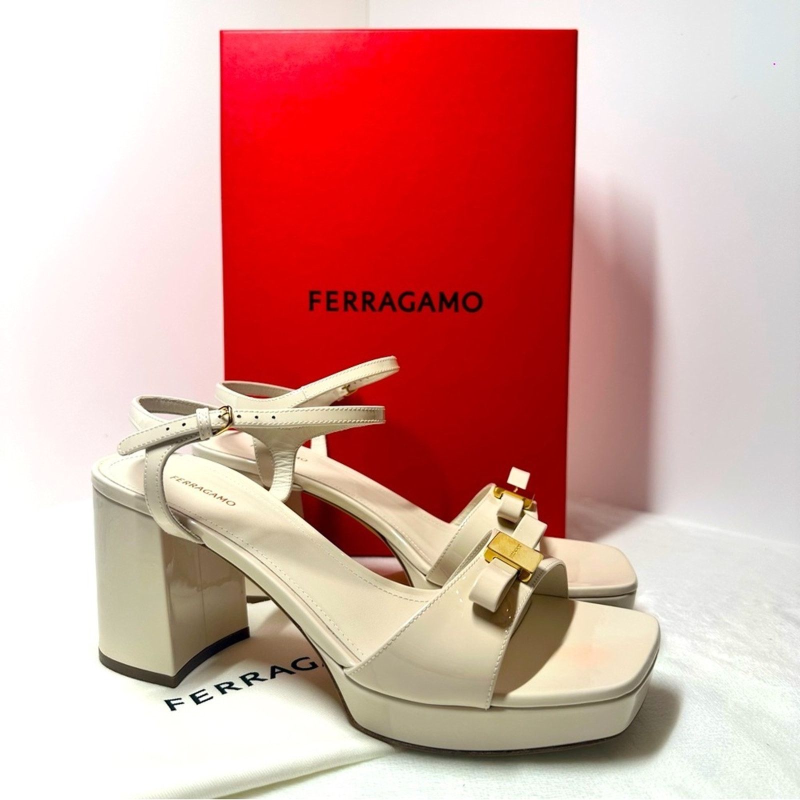 Salvatore Ferragamo Ferragamo Marika Patent Leather Women's Sandals Size US 9 / IT 39 - 3 Thumbnail