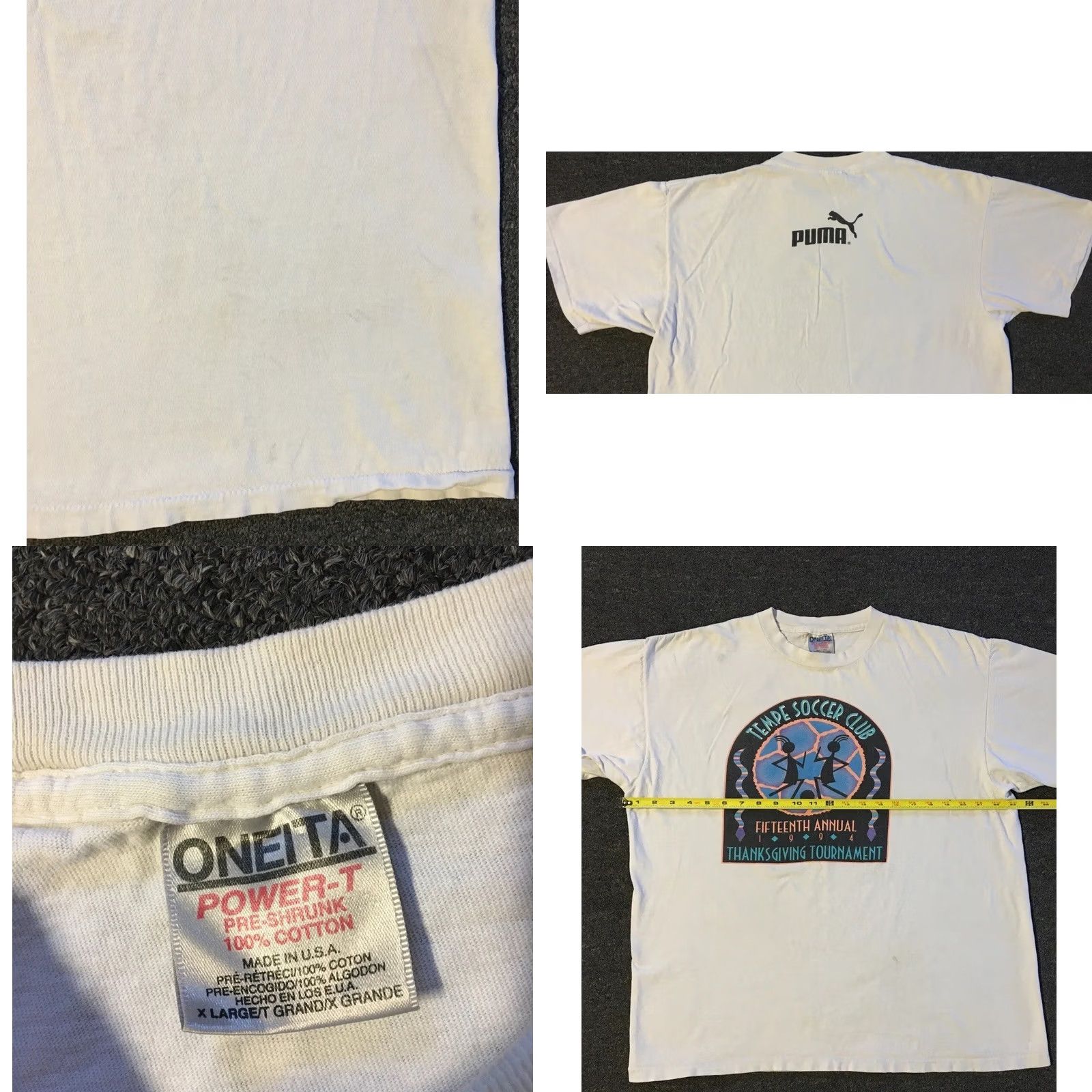 Puma VINTAGE Tempe Soccer Club Puma White T-Shirt M Size US M / EU 48-50 / 2 - 9 Thumbnail