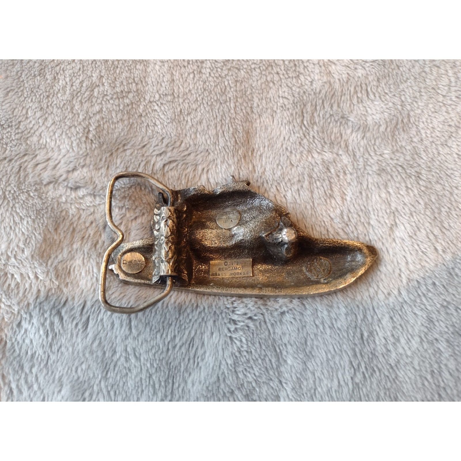 Vintage VINTAGE Bergamot Brass Works Yacht Belt Buckle 1979 Boat Sailing Cruise Silver 1970s Ships Leather Gift Size ONE SIZE - 2 Thumbnail