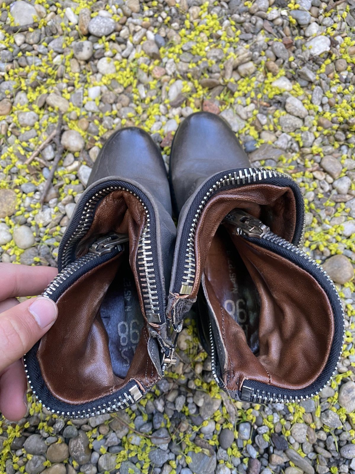 A.S.98 × Vintage Vintage A.S.98 Ash Leather Double Pocket Boots Size US 6 / IT 36 - 10 Thumbnail
