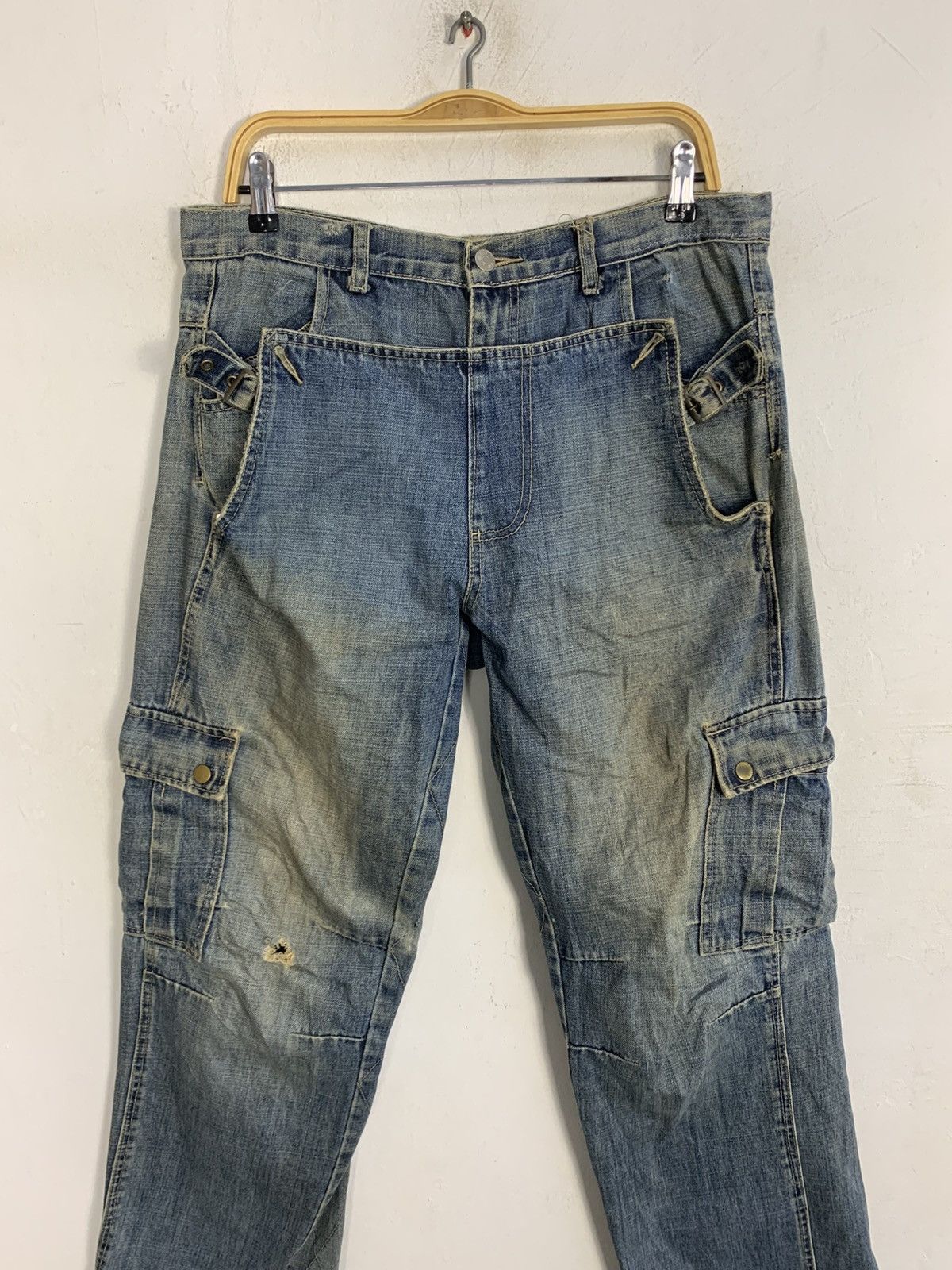 Japanese Brand Workshop Sport Rambo Cargo Indigo Denim Anime Cyber Punk Size US 34 / EU 50 - 3 Thumbnail