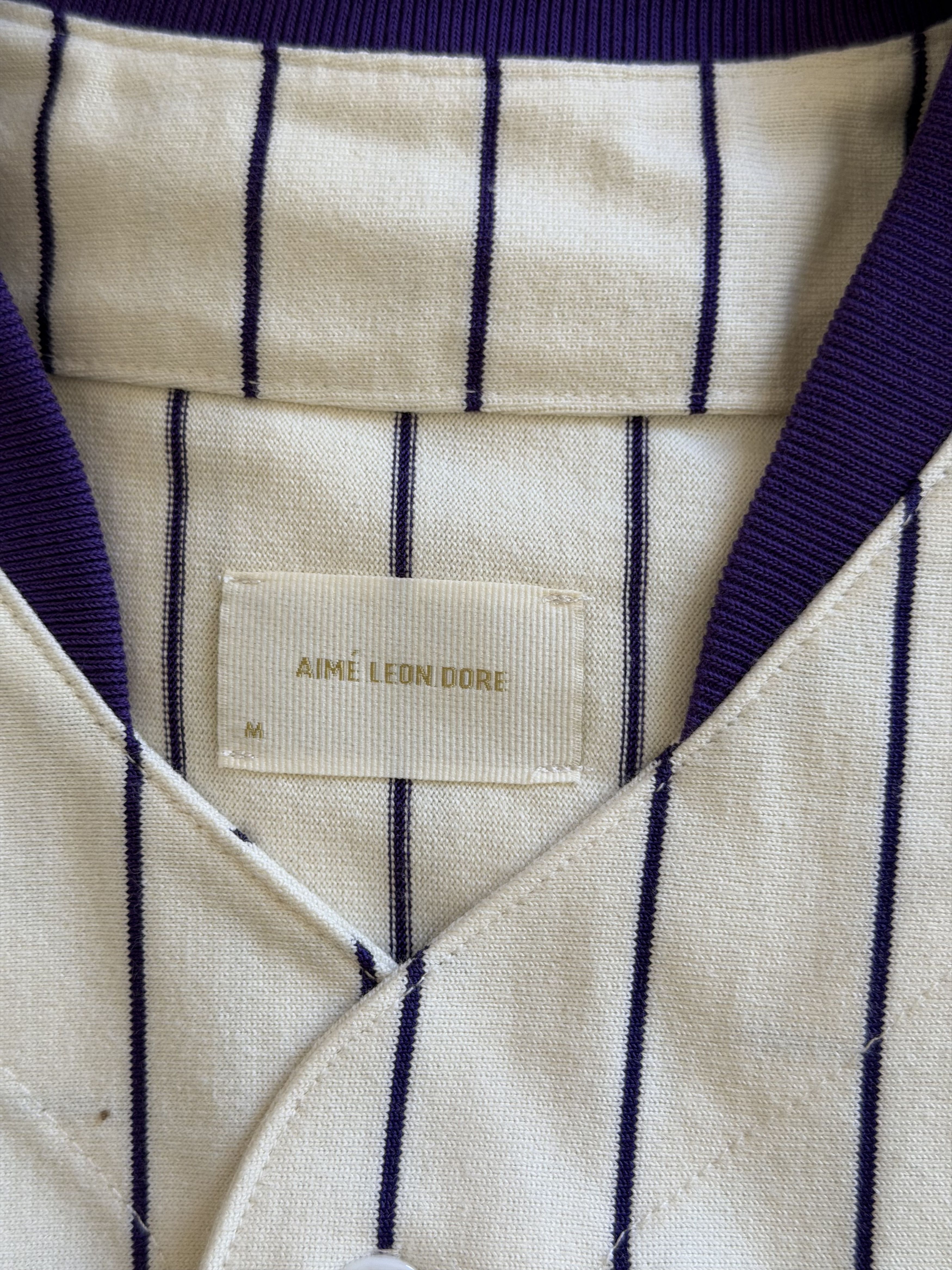 Aime Leon Dore Aime Leon Dore Baseball Jersey in White Purple Size US M / EU 48-50 / 2 - 7 Thumbnail