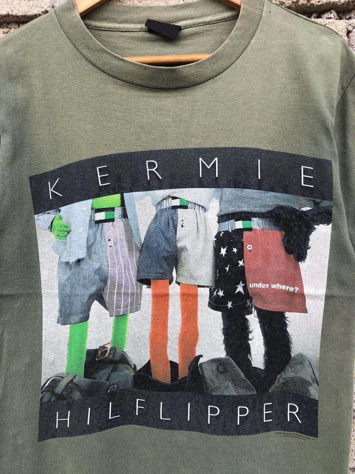 Vintage RARE VTG 90s Kermie Hilflipper Kermit Muppets Parody Tshirt Size US M / EU 48-50 / 2 - 5 Thumbnail