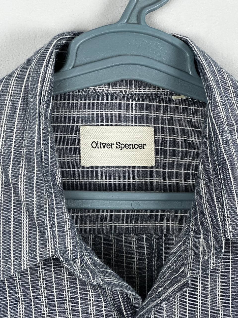 Oliver Spencer Oliver Spencer Luxury Cotton Casual Shirt Grey Size US L / EU 52-54 / 3 - 7 Thumbnail