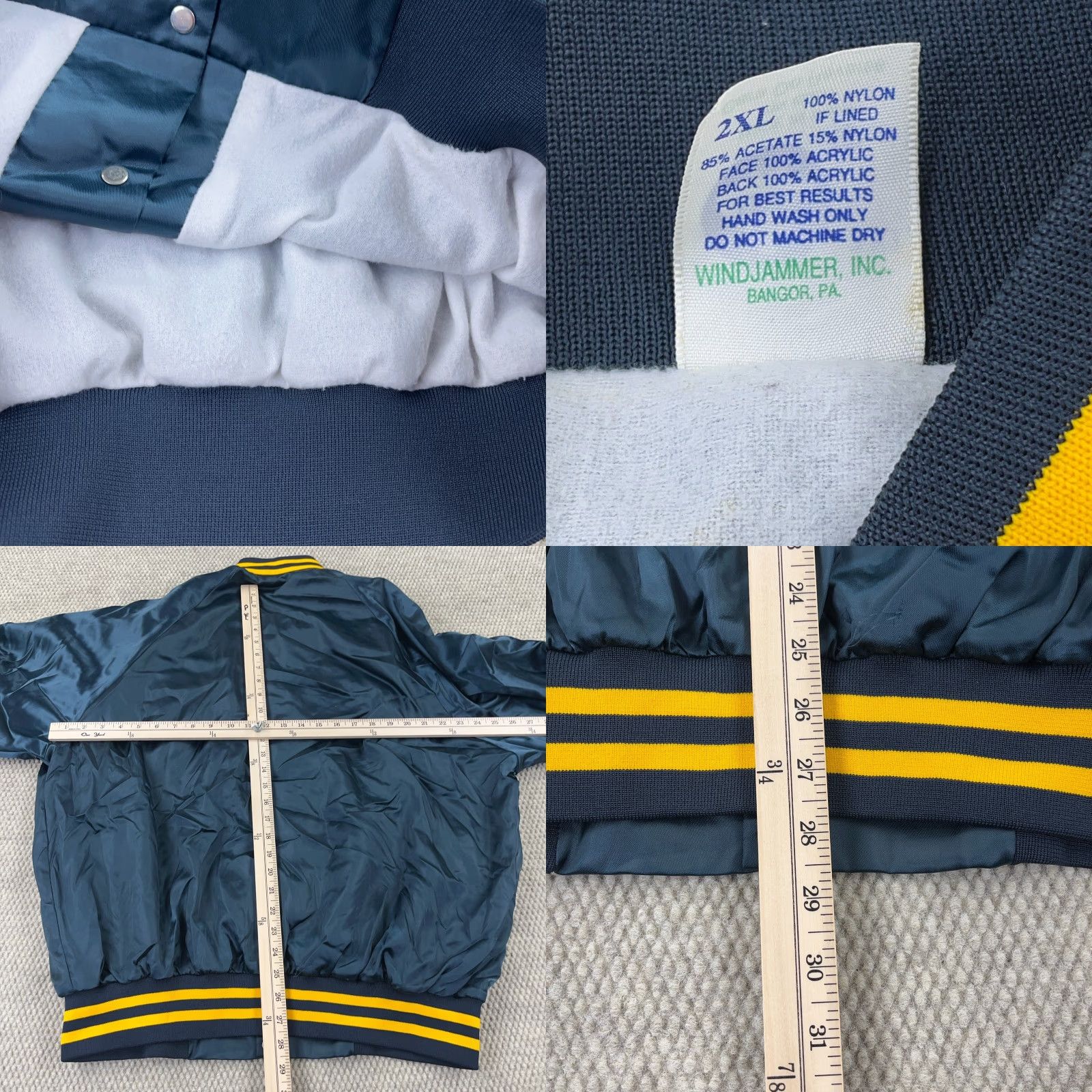 Vintage VINTAGE Satin Jacket Men 2XL Blue Yellow Bomber USA 80s / 90s - Nike T-Shirt Size US XXL / EU 58 / 5 - 8 Thumbnail