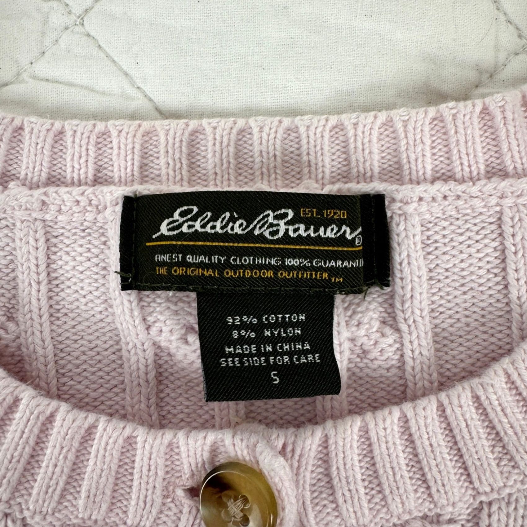 Eddie Bauer Eddie Bauer Womens Pink Cable Knit Cotton Blend Cardigan Sweater S Preppy Barbie Vintage Size S / US 4 / IT 40 - 3 Thumbnail