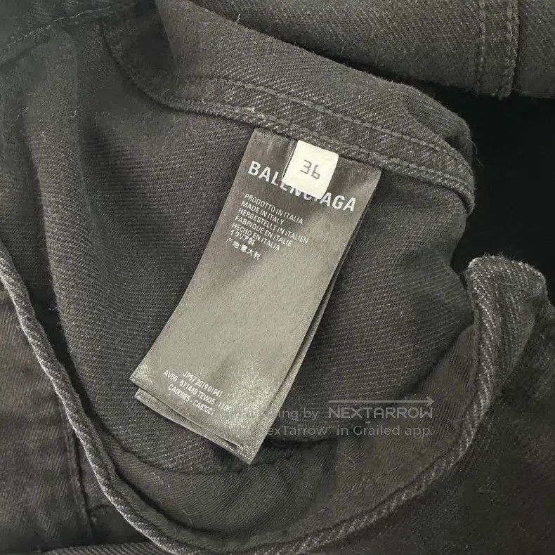 Balenciaga Balenciaga Black Back Diamond Logo Letter Denim Jacket Size XS / US 0-2 / IT 36-38 - 4 Thumbnail