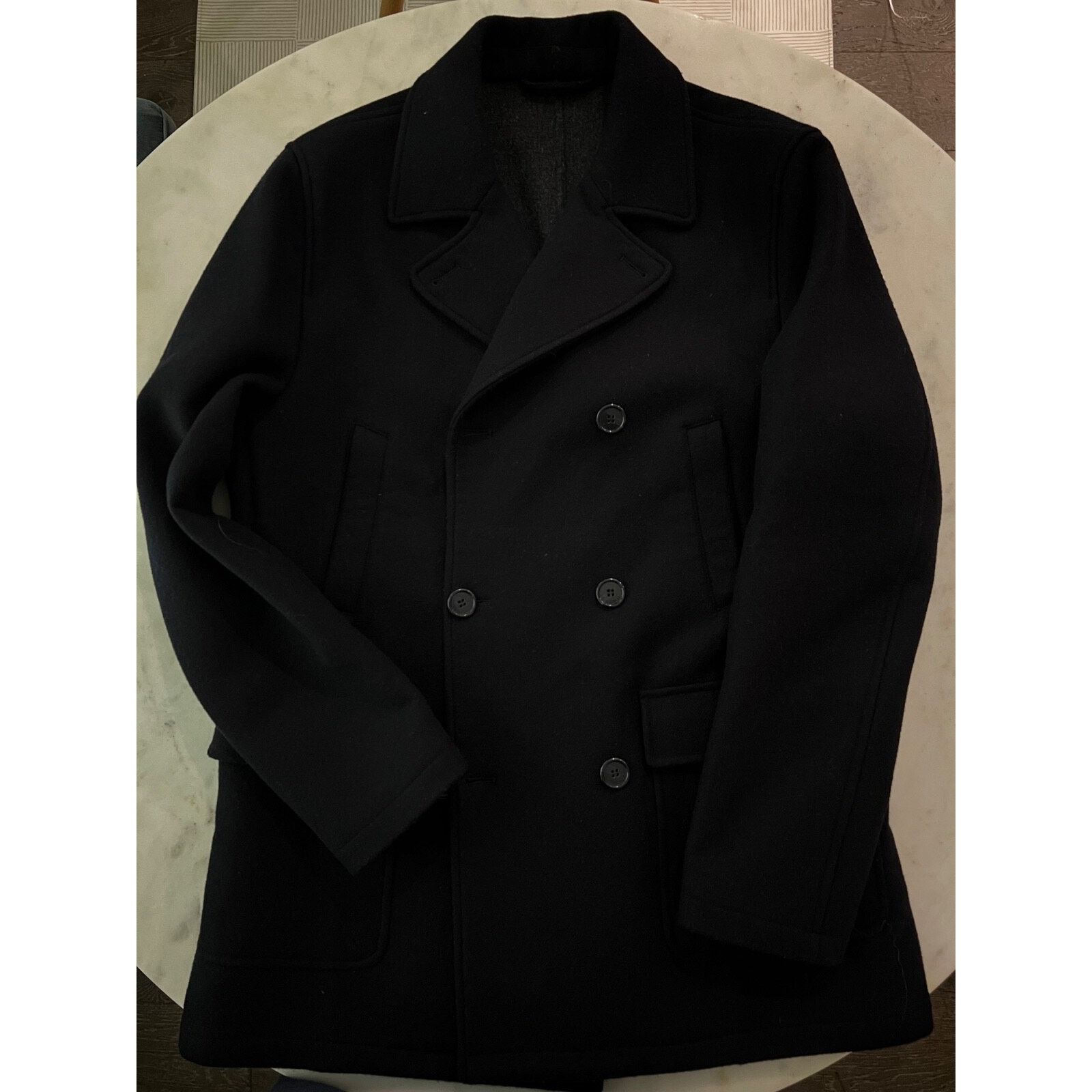 Mandelli $3900 Mandelli Bergdorf Goodman Navy Wool Peacoat IT54 NEW Size US XL / EU 56 / 4 - 15 Thumbnail