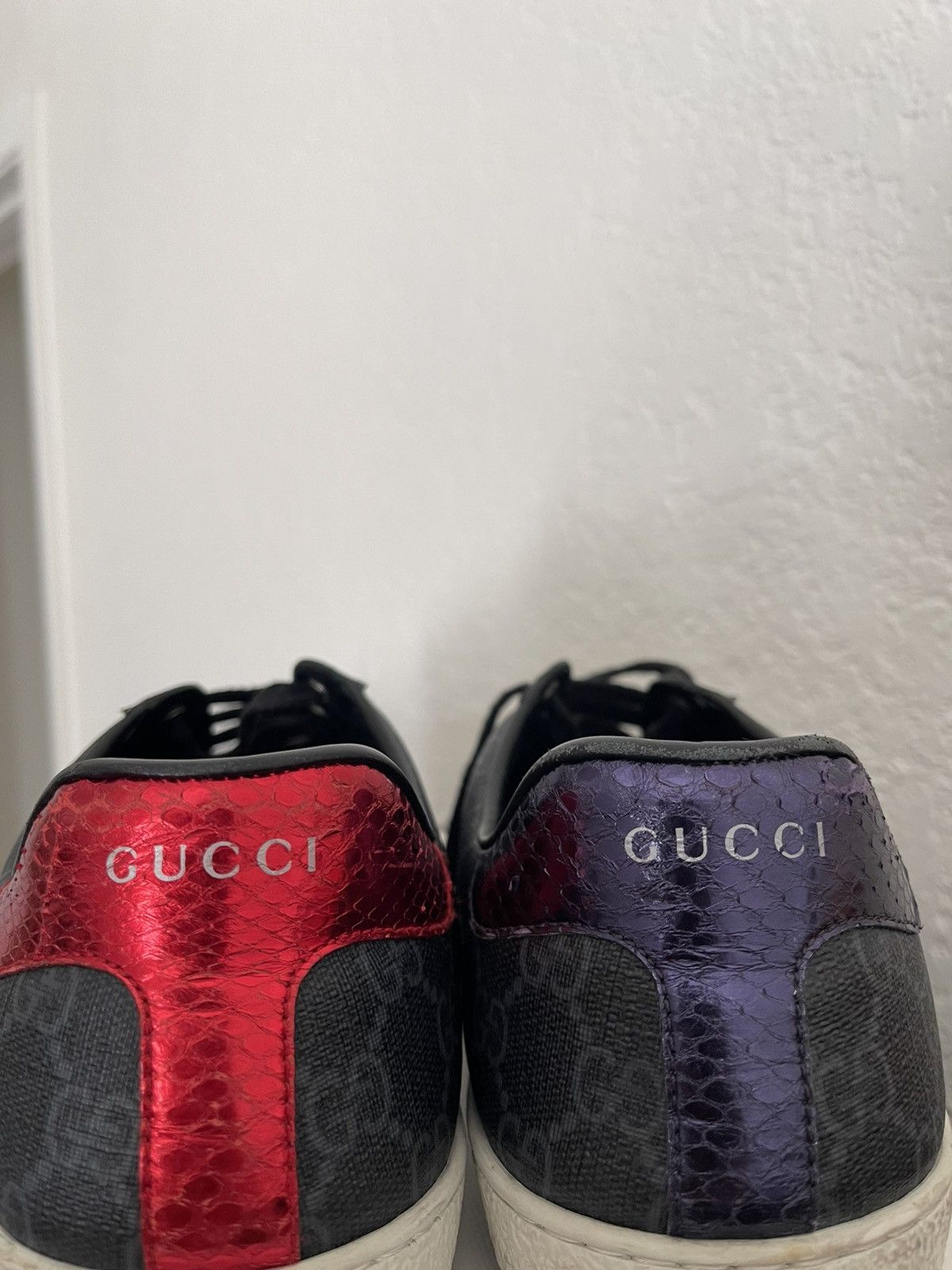 Gucci Gucci Ace – GG Supreme – Red/Purple Heels size 43 Size US 10.5 / EU 43-44 - 1 Thumbnail