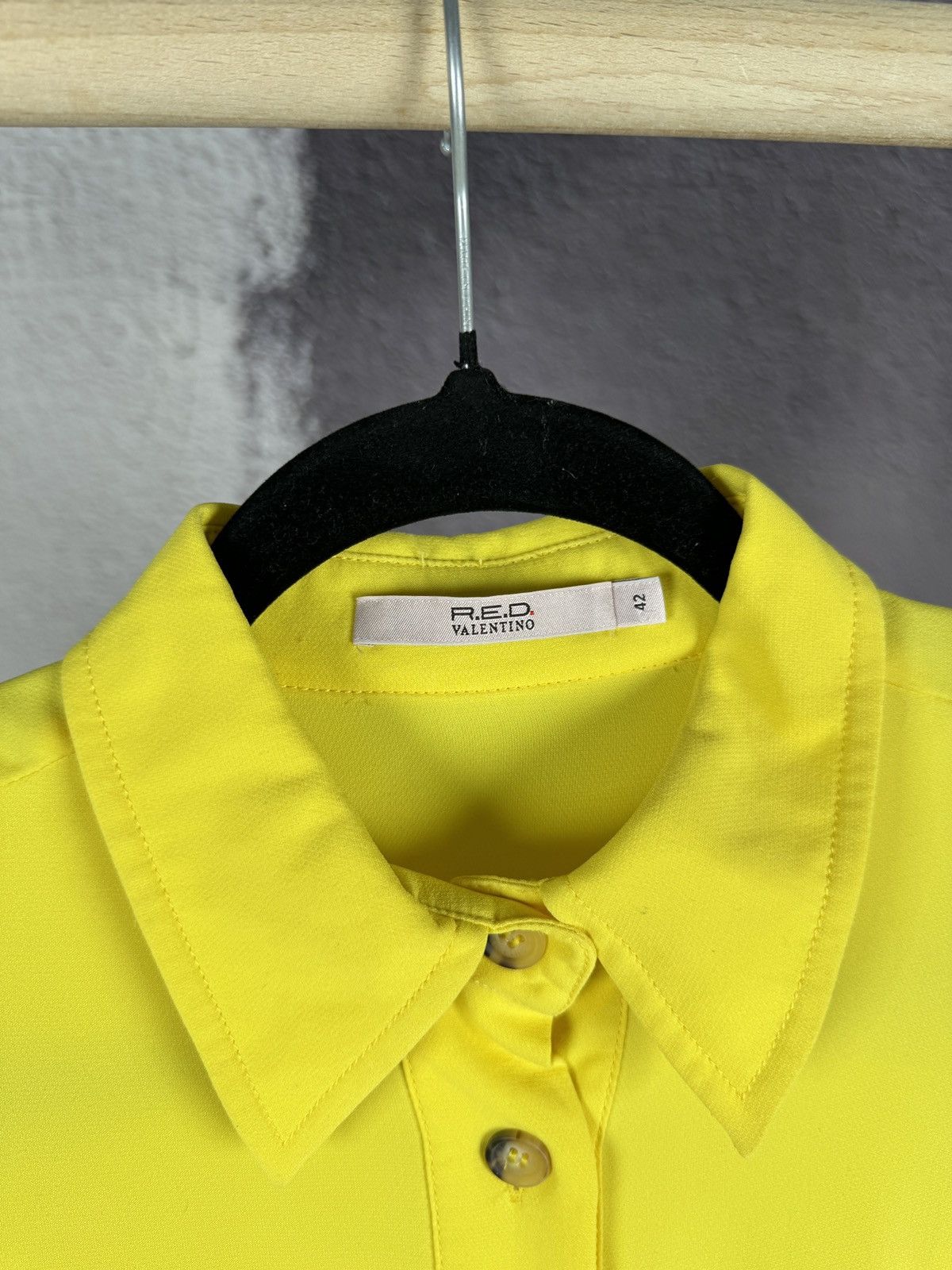 RED Valentino R.E.D. Valentino pure silk yellow belted blouse luxury Size M / US 6-8 / IT 42-44 - 5 Thumbnail