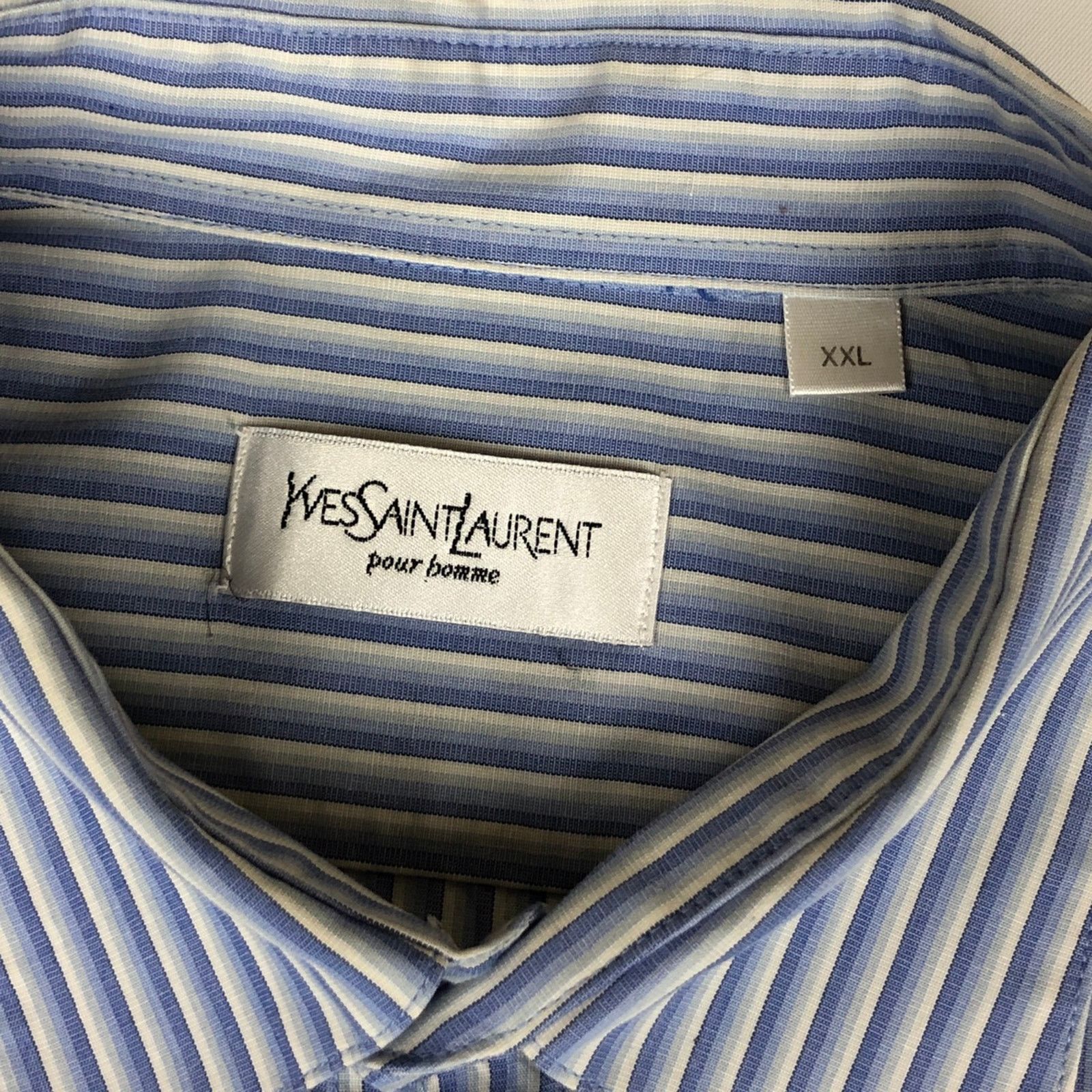 Vintage × Yves Saint Laurent Yves Saint Laurent YSL Logo Striped Shirt Size US XXL / EU 58 / 5 - 7 Thumbnail