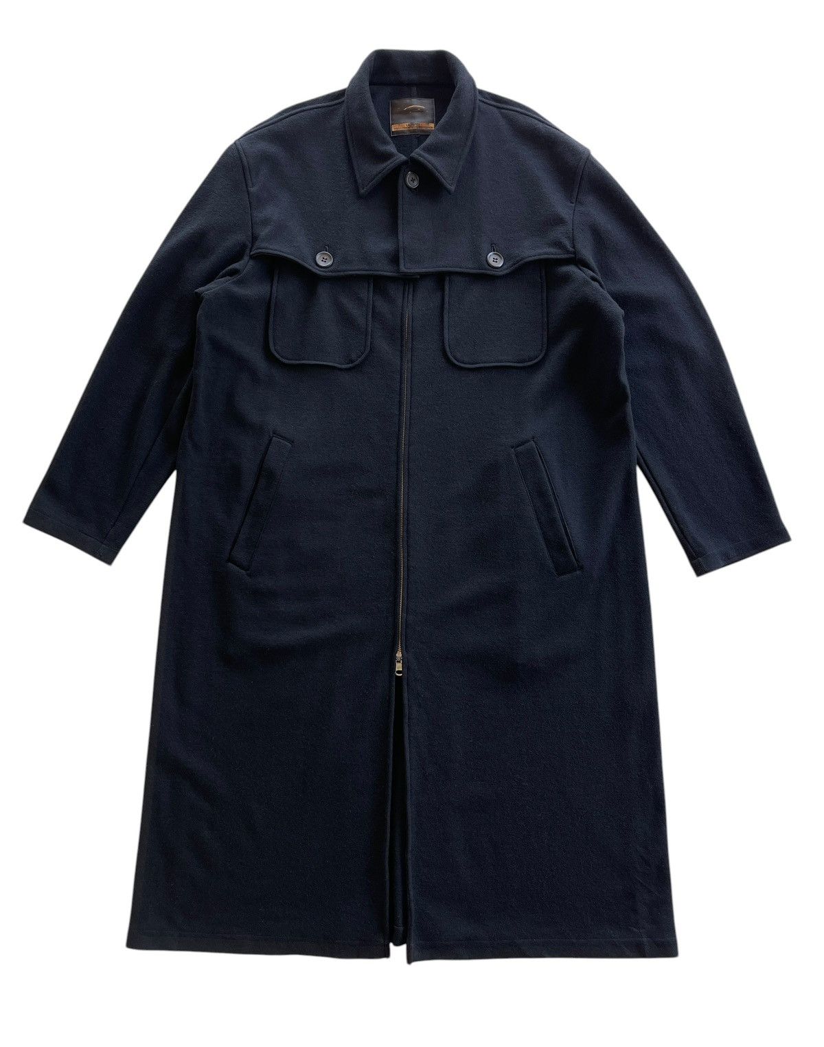 Yohji Yamamoto LQ Yohji Yamamoto Zipper Longcoat Size US XL / EU 56 / 4 - 1 Thumbnail