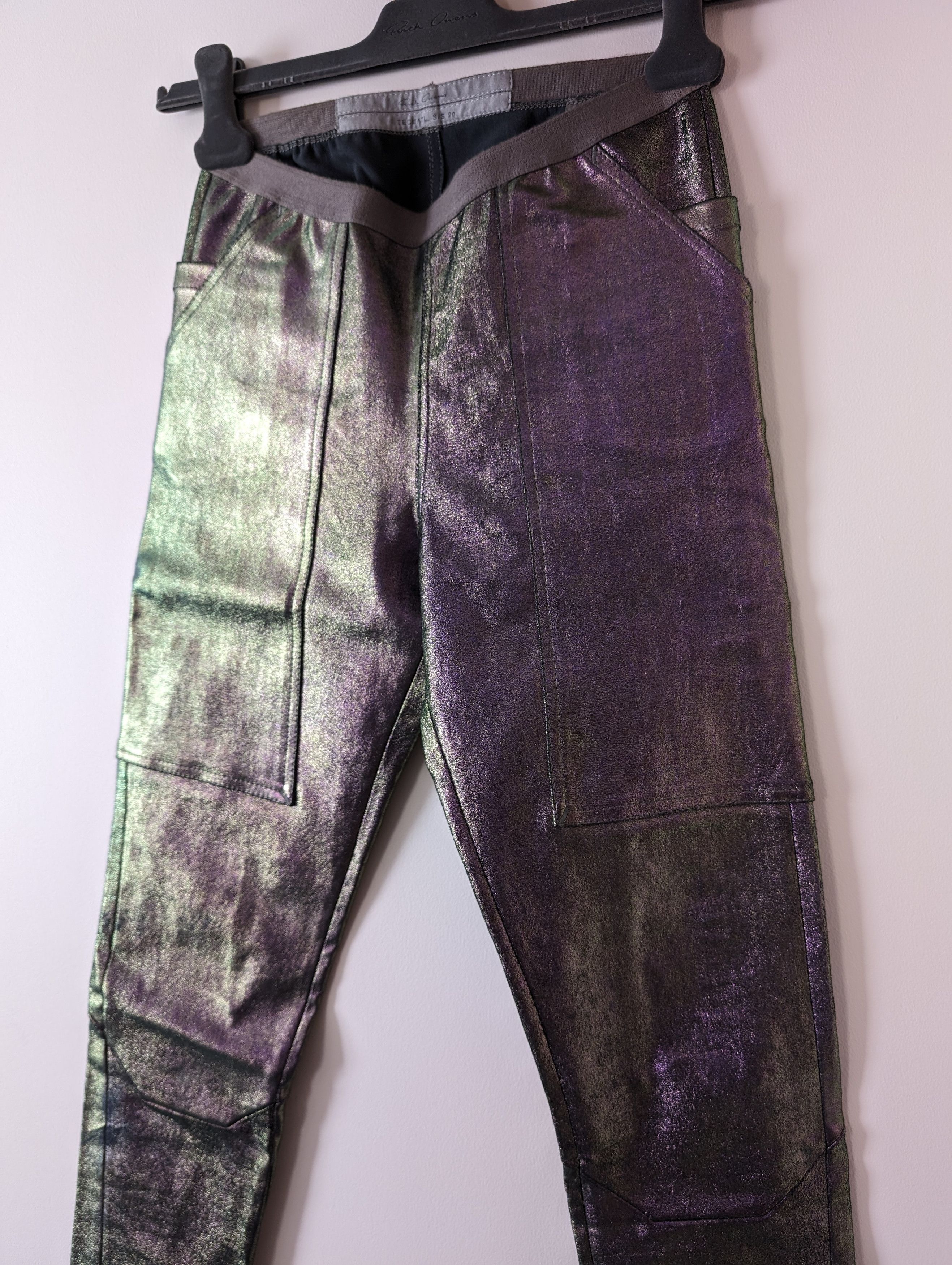 Rick Owens SS20 Iridescent Leather Leggings Size US 26 / EU 42 - 3 Thumbnail