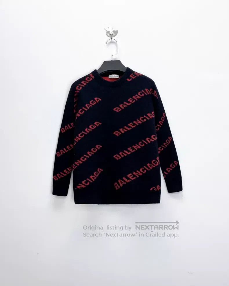 Balenciaga Balenciaga Bullet Screen Printed Logo Knit Sweater Size US XS / EU 42 / 0 - 1 Thumbnail