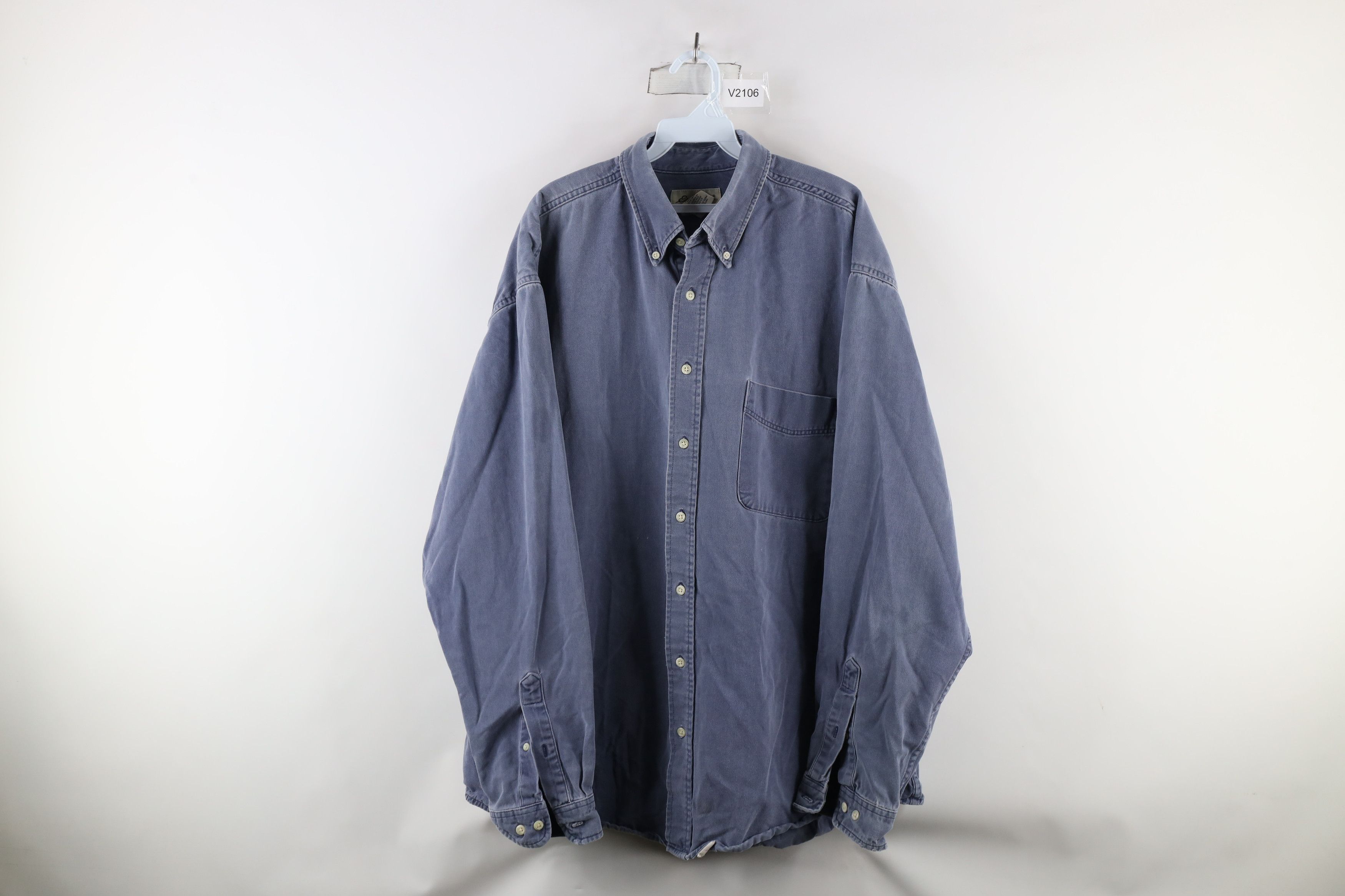 Eddie Bauer × Vintage Vintage 90s Eddie Bauer Thrashed Collared Button Down Shirt Size US XL / EU 56 / 4 - 1 Thumbnail
