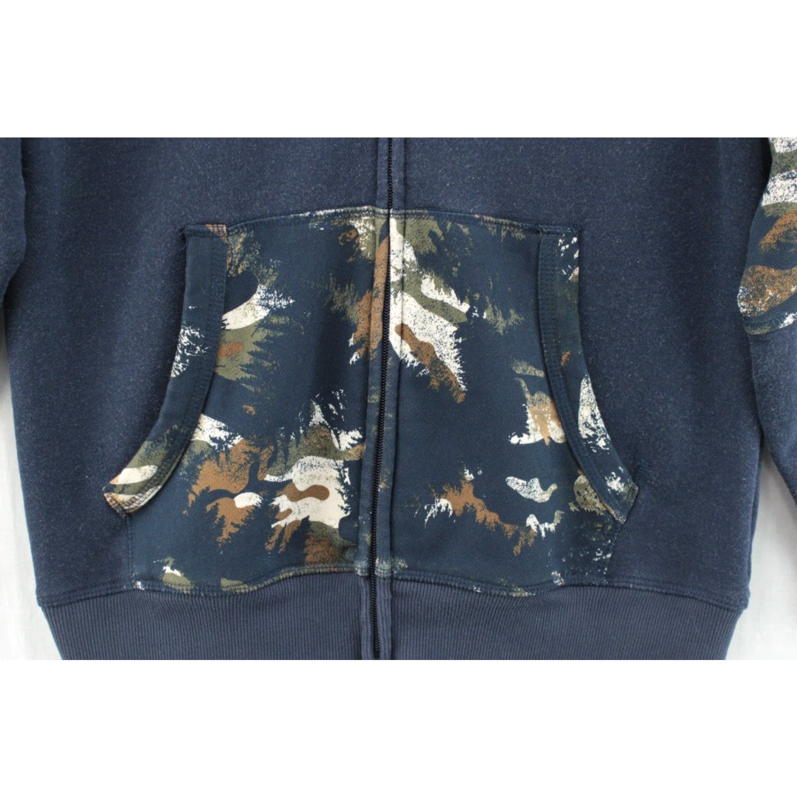 Lucky Brand Lucky Brand Hoodie Women’s L Blue Camo Full Zip Sherpa Lined Hood Boho City Classic Colorful Bohemian Size L / US 10 / IT 46 - 3 Thumbnail
