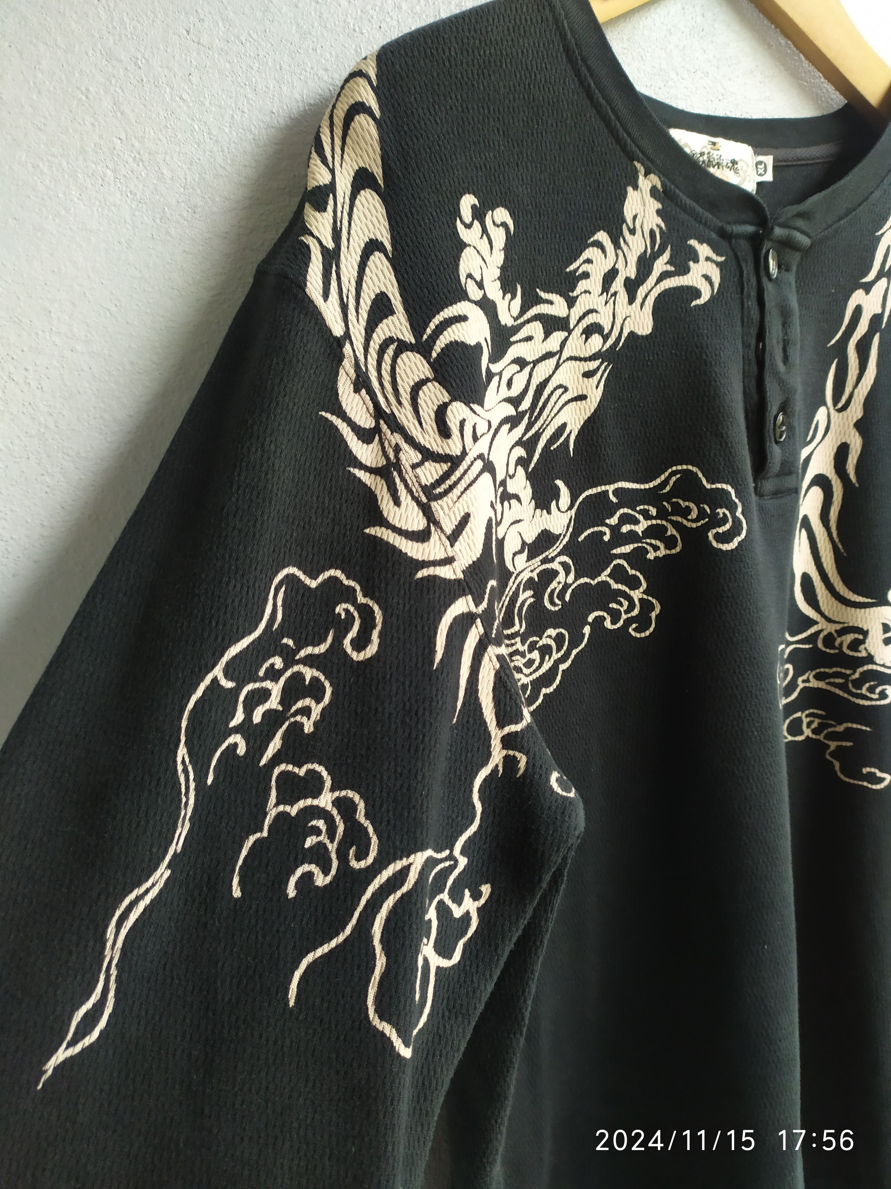 Japanese Brand Japanese Karakuri Tamashi Dragon Tatoo Long sleeve tee Size US XL / EU 56 / 4 - 4 Thumbnail