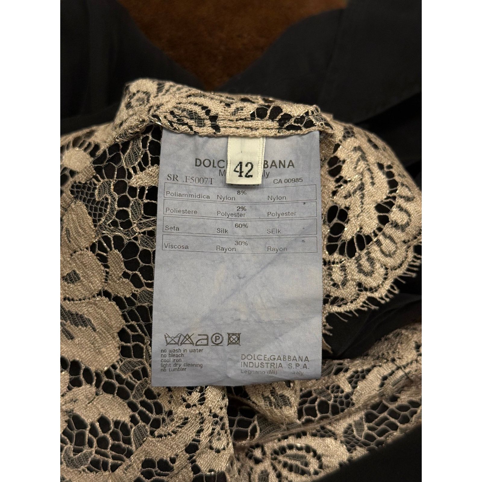 Dolce & Gabbana 2000s Dolce & Gabbana Silk lace hybrid shirt Size S / US 4 / IT 40 - 7 Thumbnail
