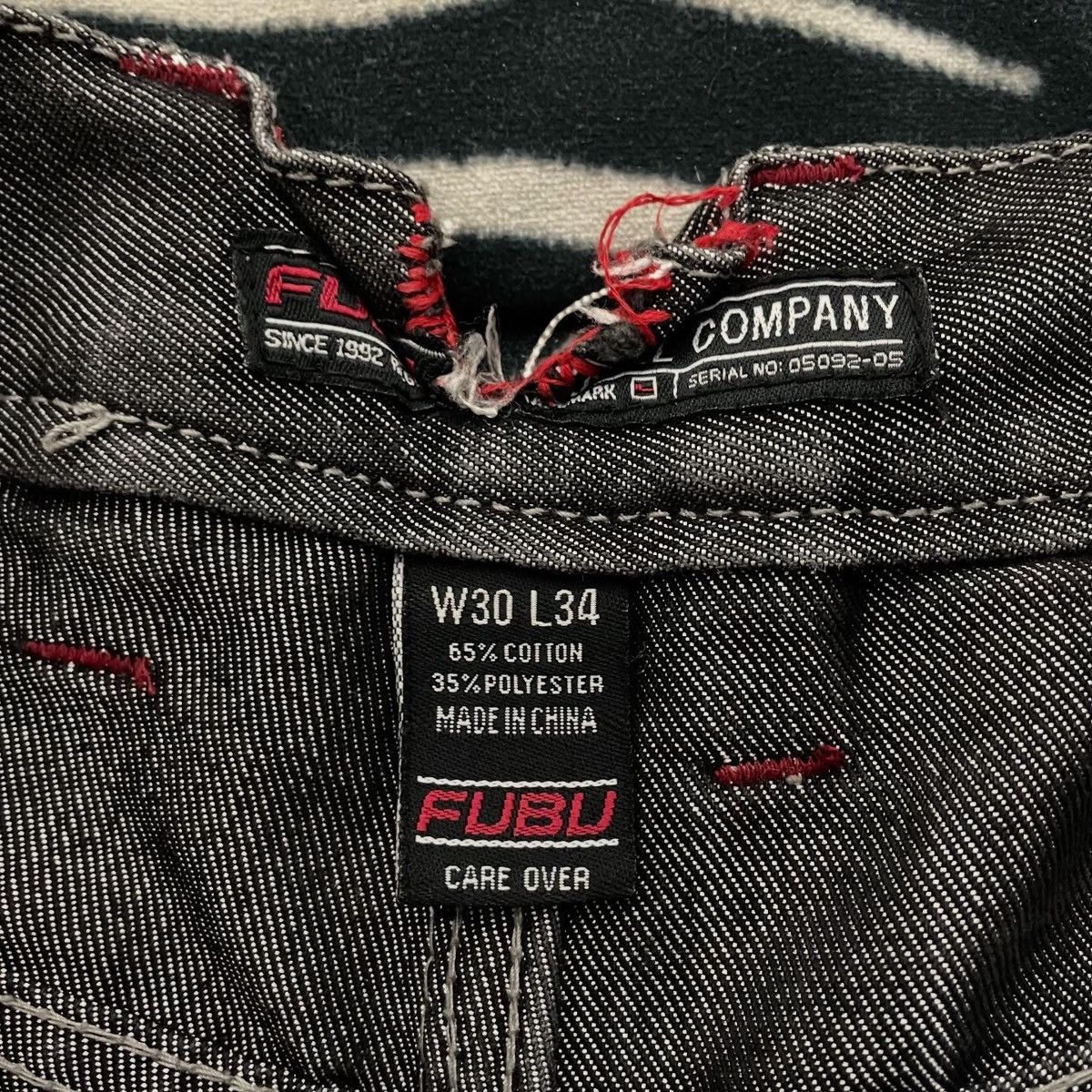 Fubu Streetwear Fubu Jeans Hip Hop Bagy Y2K Rap Size US 34 / EU 50 - 3 Thumbnail