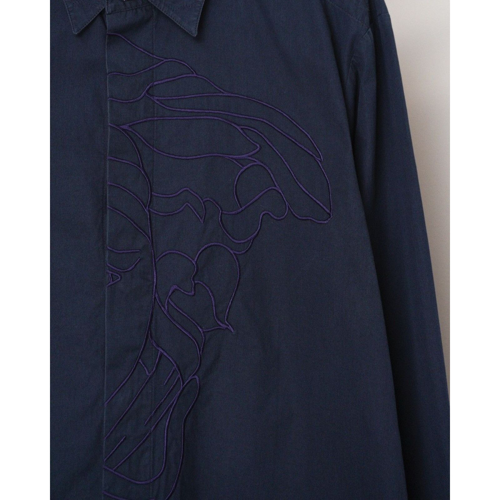 Versace Vintage versace classic medusa navy blue shirt Size US L / EU 52-54 / 3 - 4 Thumbnail