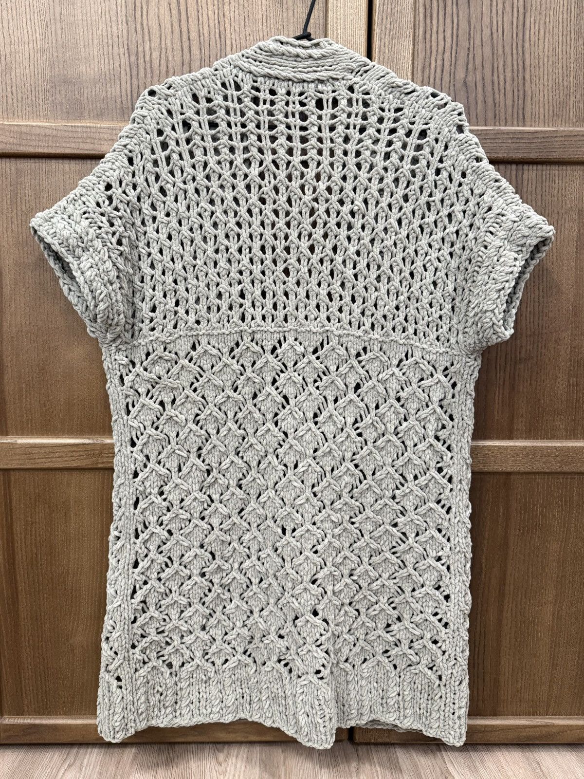 Iris von Arnim Iris Von Arnim Gray Cable Knit Cardigan Short Sleeve Sweater Size M / US 6-8 / IT 42-44 - 8 Thumbnail