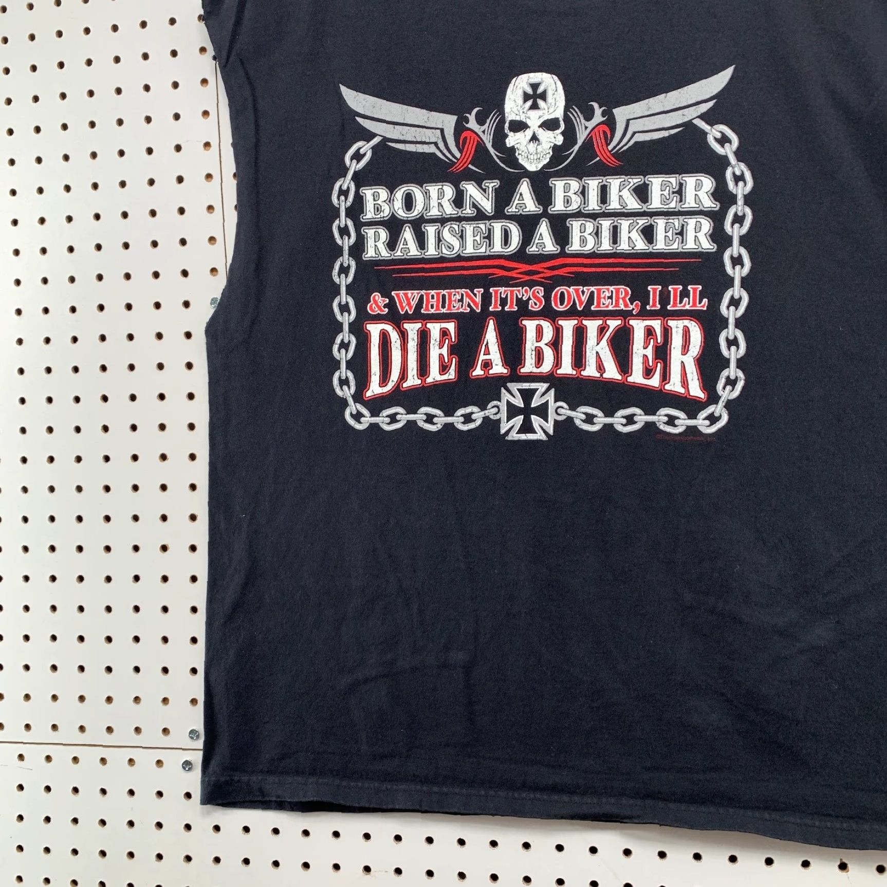 Delta VINTAGE Delta Biker T-Shirt Mens XL Black Sleeveless Motorcycle Tee 1980s Theme Mens XL Black Graphic Print Pattern Summer Spring Size US XL / EU 56 / 4 - 4 Thumbnail