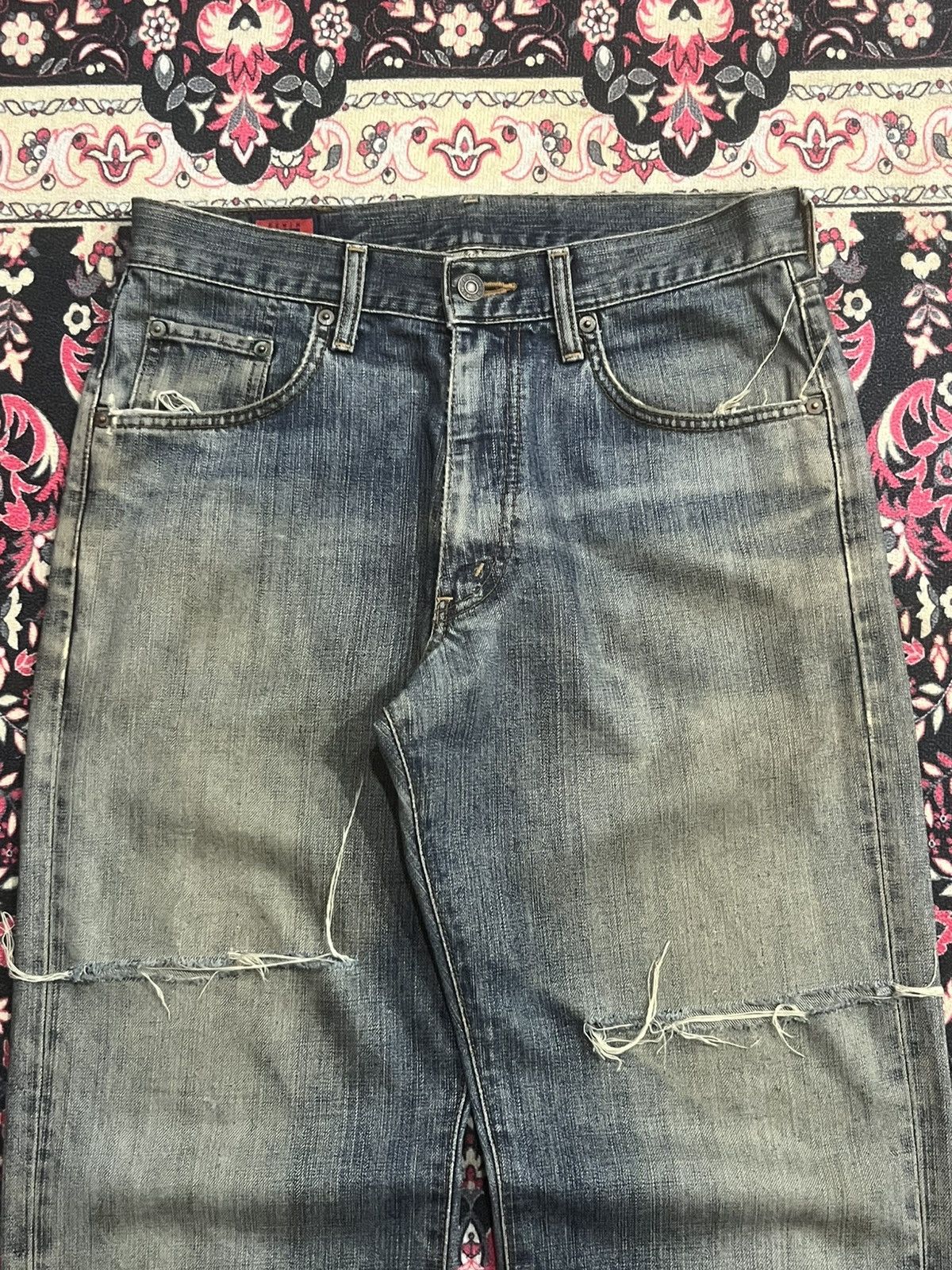 Edwin Vintage Japanese Brand Edwin 503Z Mud Blue Distressed Jeans Size US 30 / EU 46 - 4 Thumbnail