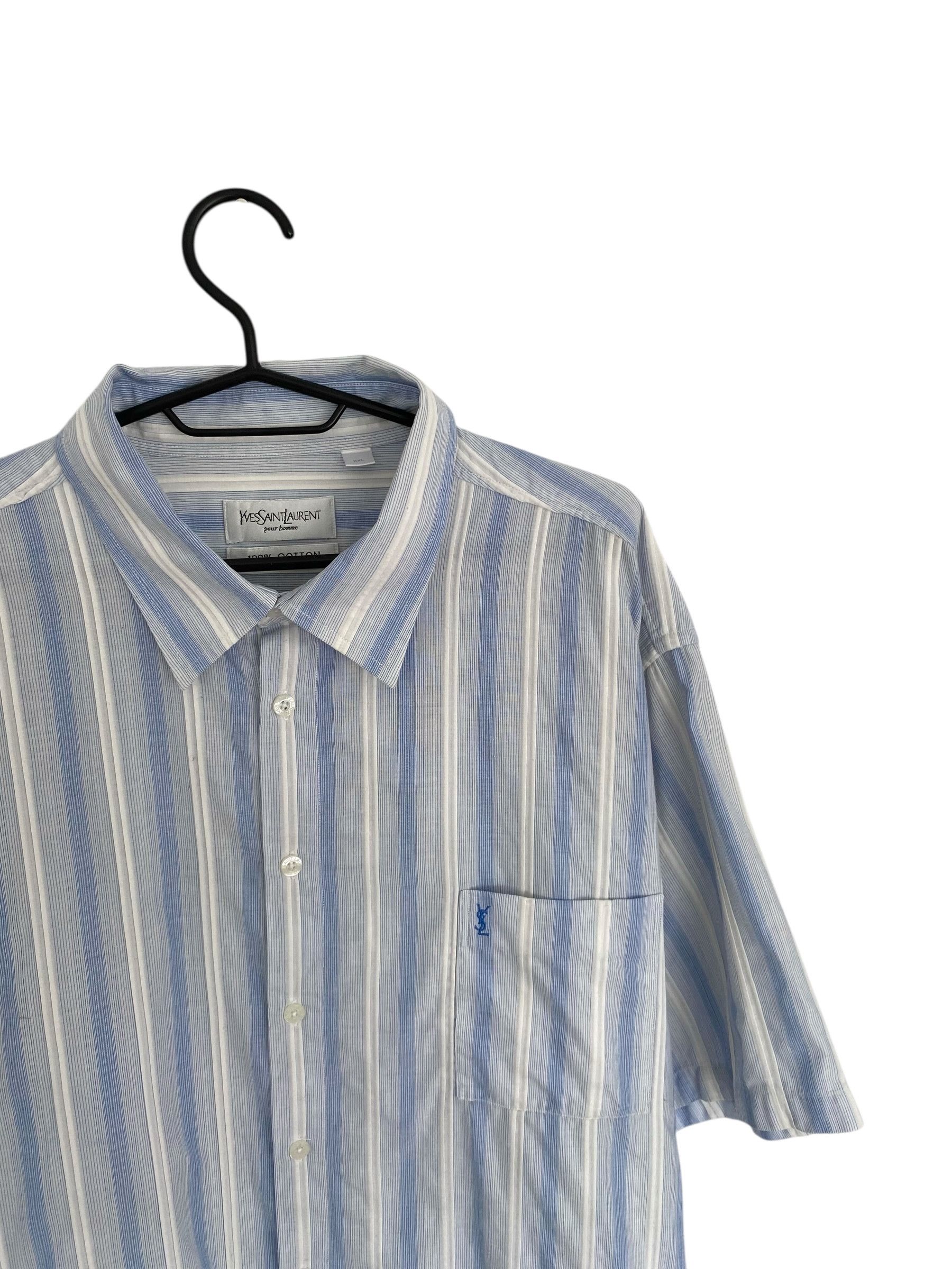 Yves Saint Laurent YSL vintage striped short sleeve shirt Size US XXL / EU 58 / 5 - 3 Thumbnail