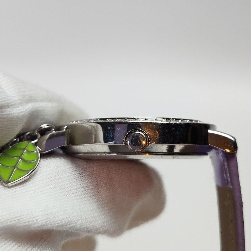 Disney Disney Tinker Bell Charm Watch Purple Strap Rhinestone Bezel Size ONE SIZE - 2 Thumbnail