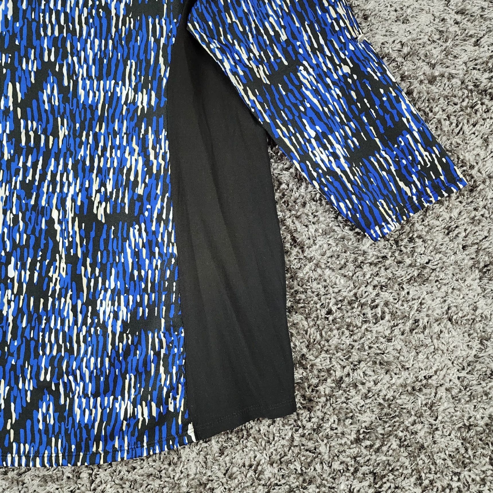 Vintage VINTAGE Notations? Wait, not vintage—Just Notations Women’s Blue Black Long Sleeve Pullover Blouse Size L Size L / US 10 / IT 46 - 2 Thumbnail