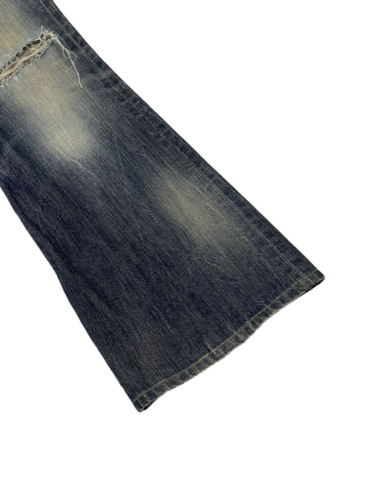 Japanese Brand Flare Jeans Edwin Japan Distress Low Rise Boot Cut 7🟦0 Size US 30 / EU 46 - 4 Thumbnail