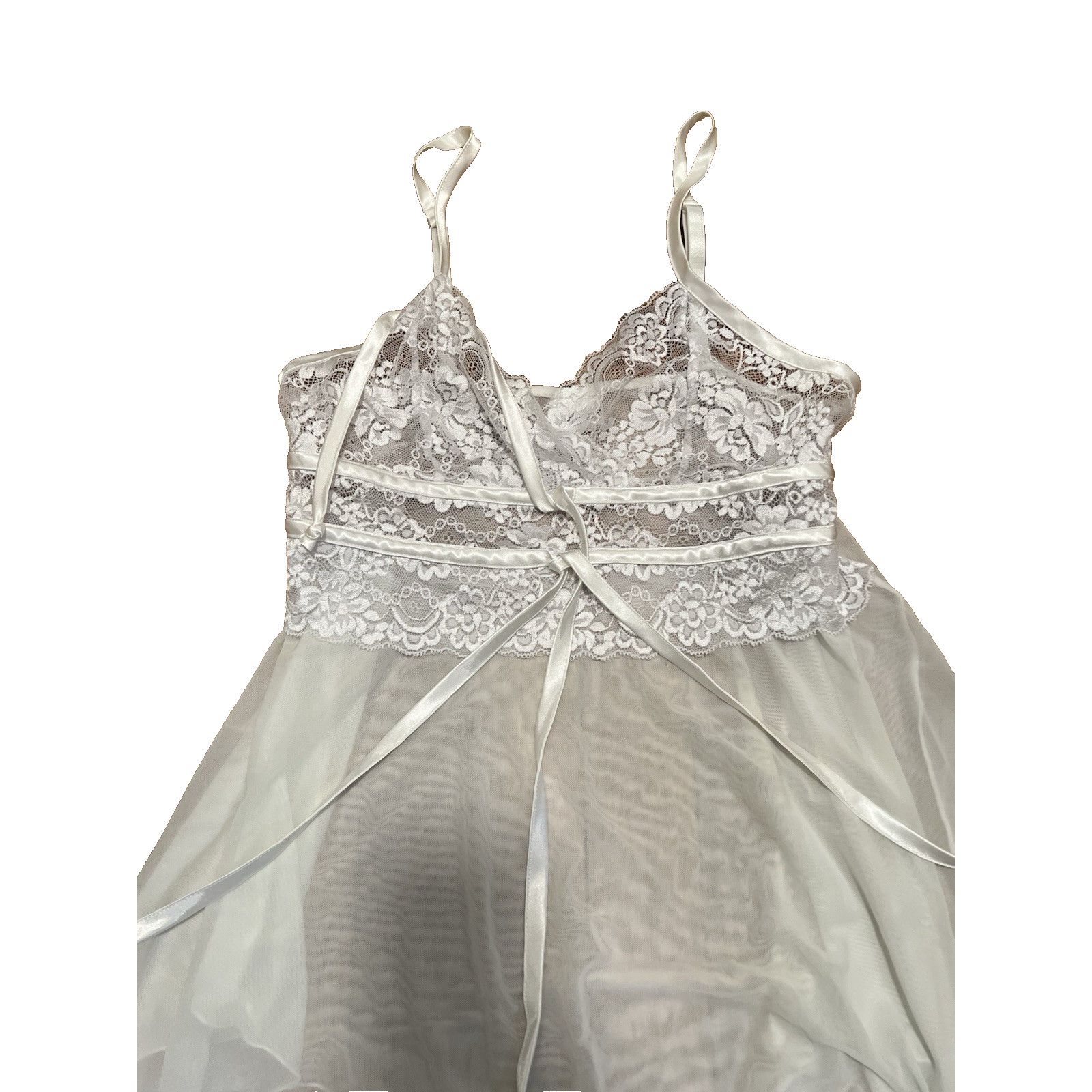 & Other Stories Fredericks Of Hollywood White Babydoll Rhinestones M A003124 Size ONE SIZE - 2 Thumbnail