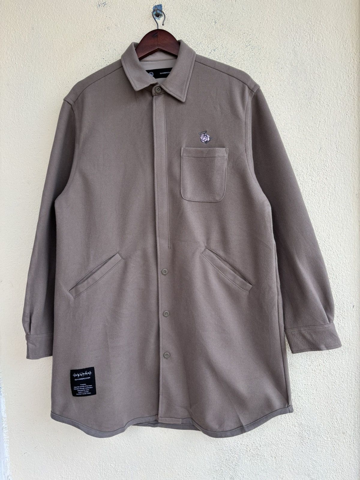 GU × Undercover Undercover Knit Melton Long Shirt Beige Long Sleeve Shirt Size M / US 6-8 / IT 42-44 - 1 Thumbnail