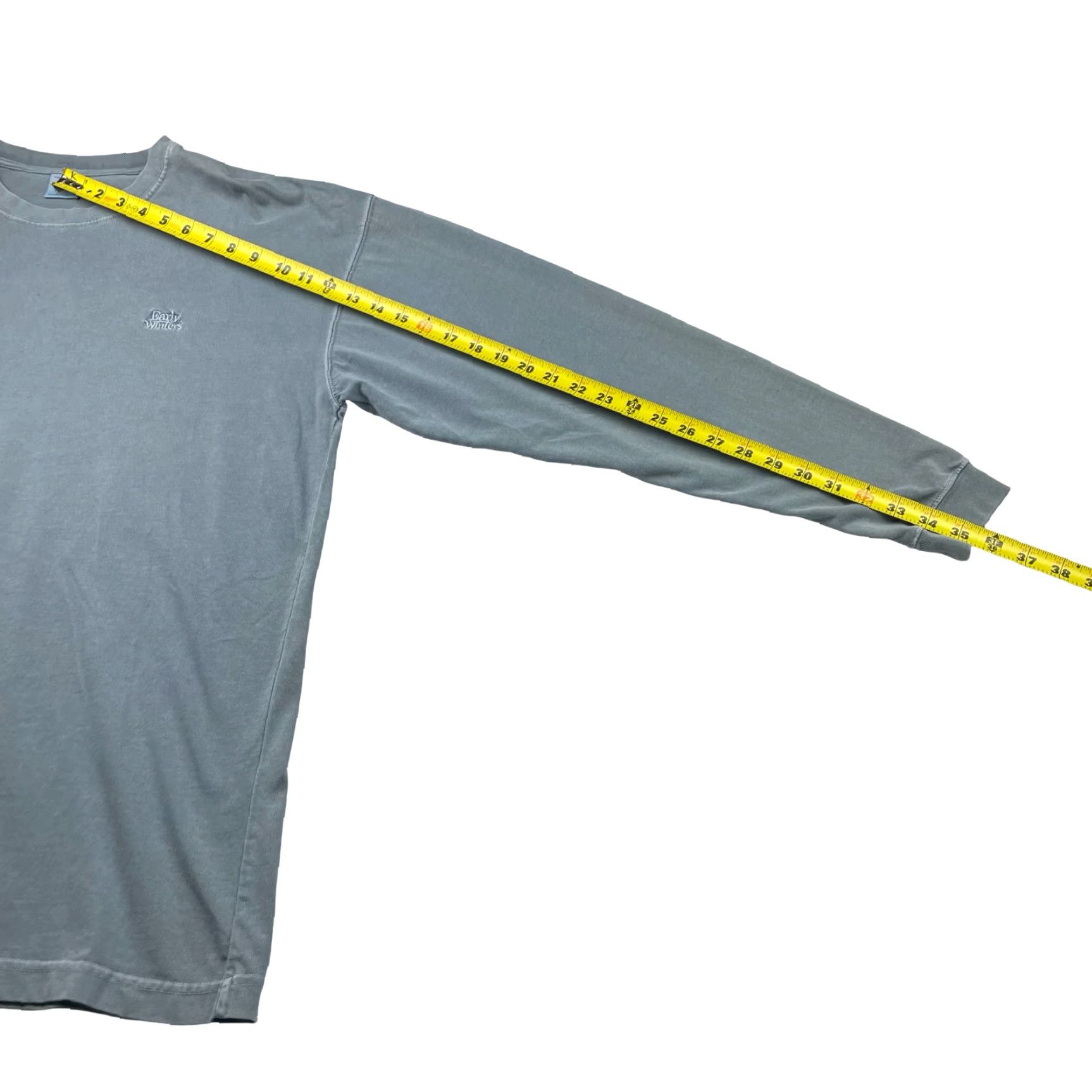 Vintage VTG Early Winters Men’s T-Shirt Gray 100% Organic Cotton Long Sleeve Crew Neck Embroidered Chest Large Mens Size US L / EU 52-54 / 3 - 7 Thumbnail