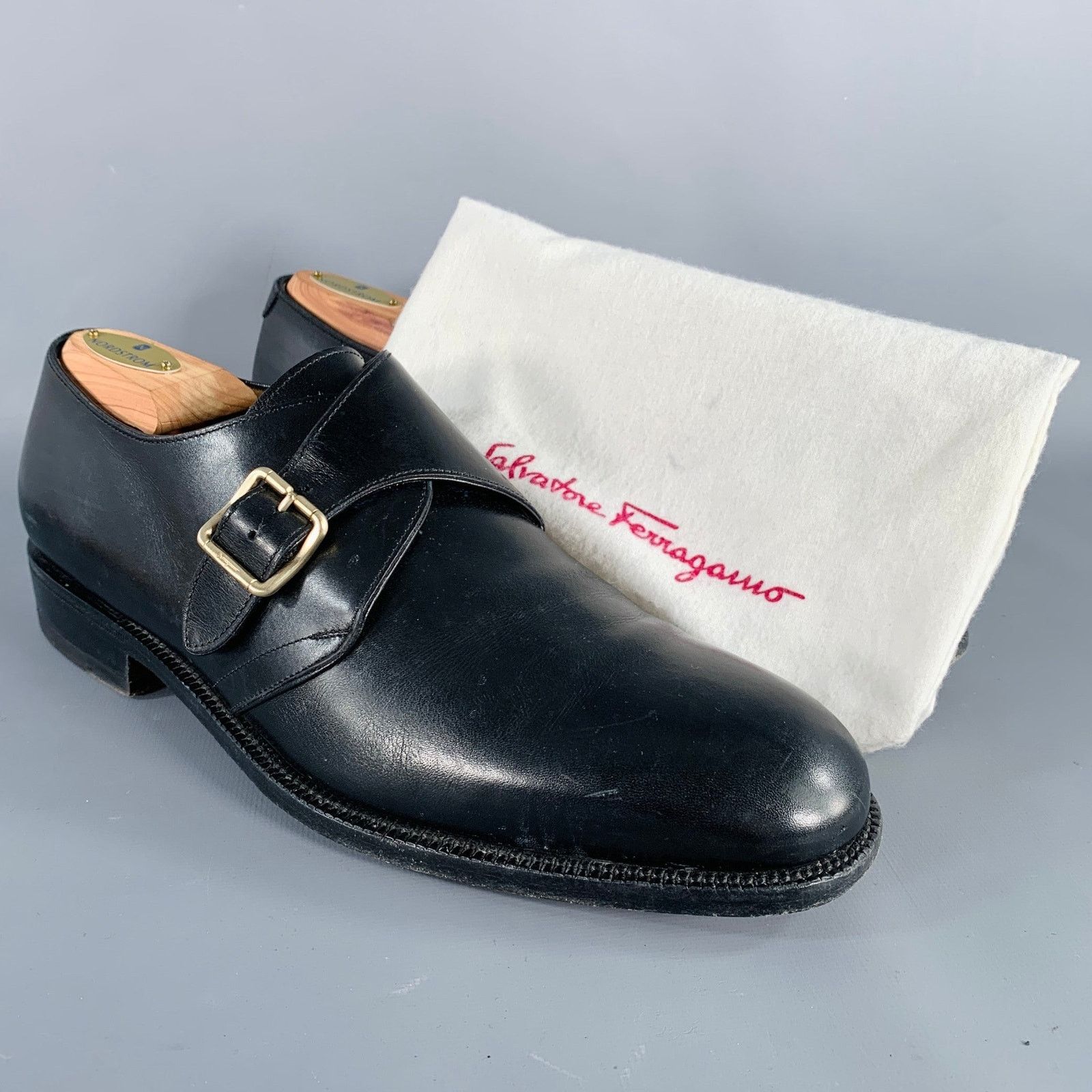 Salvatore Ferragamo SALVATORE FERRAGAMO Size 8 Black Leather Monk Strap Loafers Size US 8 / EU 41 - 11 Thumbnail