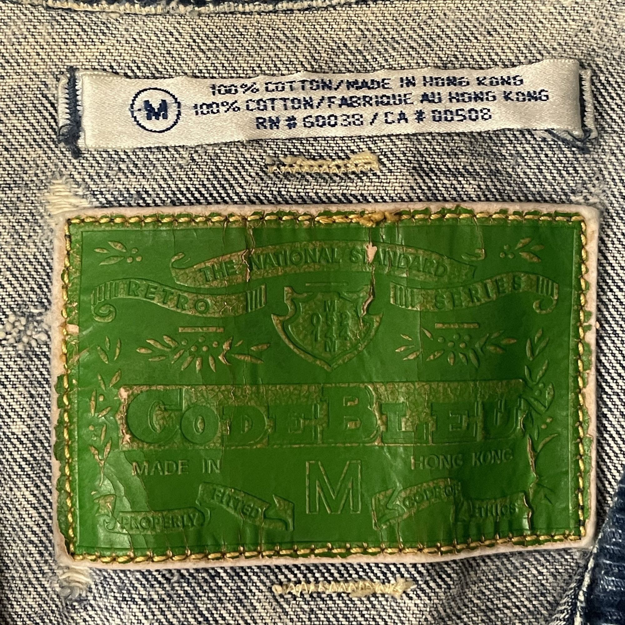 Other Vtg Code Bleu DESTROYED Blue Jean ACID WASH Jacket Size US M / EU 48-50 / 2 - 5 Thumbnail