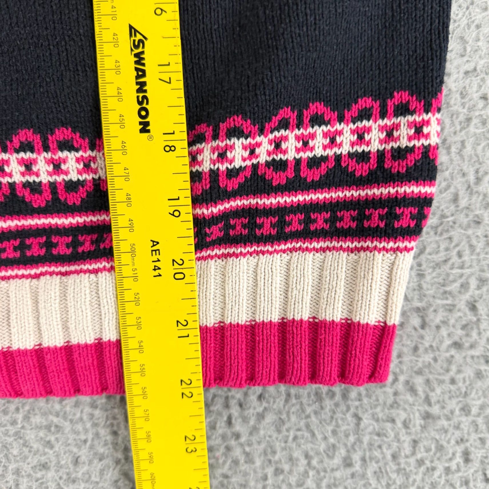 Izod VINTAGE Izod Cardigan Sweater Womens XL Pink Fair Isle Nordic Long Sleeve Size XL / US 12-14 / IT 48-50 - 6 Thumbnail