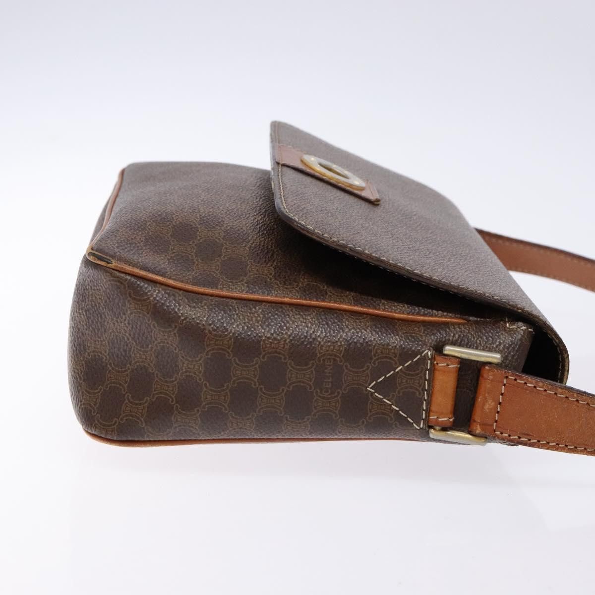 Celine CELINE Macadam Canvas Shoulder Bag Pvc Leather Brown Gold Size ONE SIZE - 4 Thumbnail