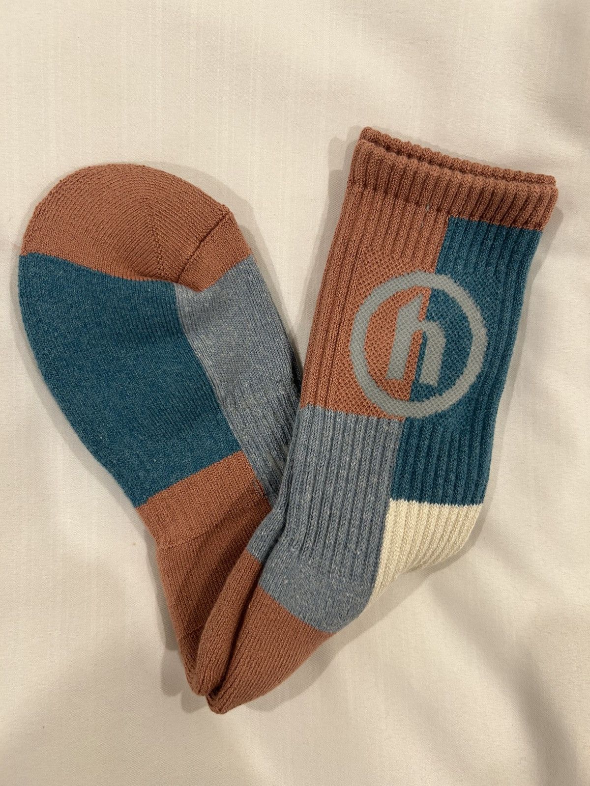 HIDDEN Hidden NY Socks Patchwork Made in Japan Auburn Ocean Natural Size ONE SIZE - 6 Thumbnail