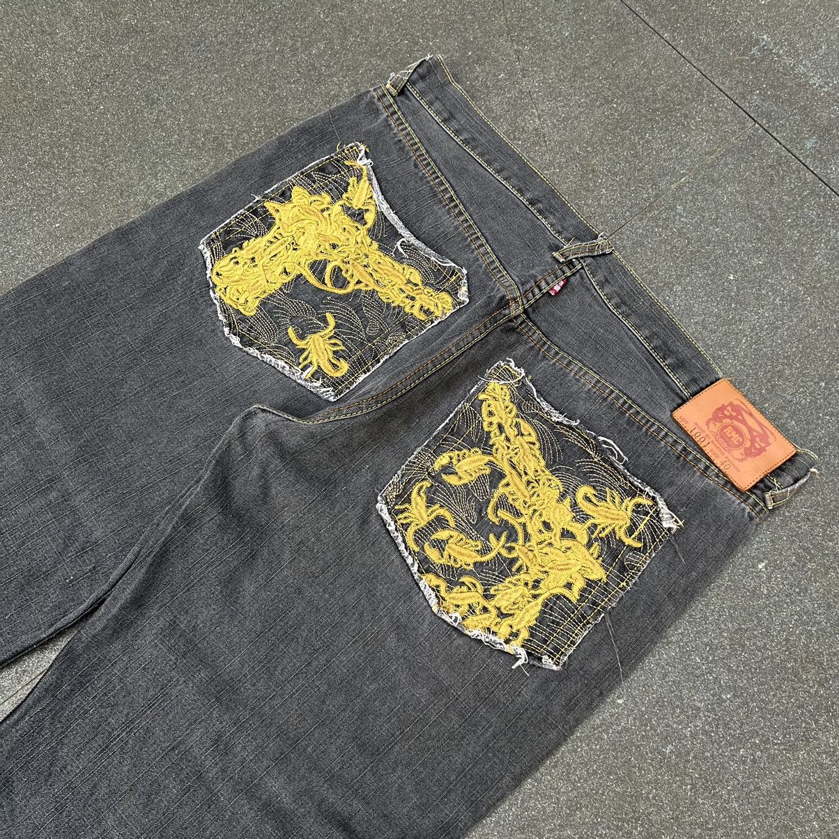 RMC Jeans × Vintage Crazy Vintage Red Monkey Company Baggy Jeans Size US 42 / EU 58 - 3 Thumbnail