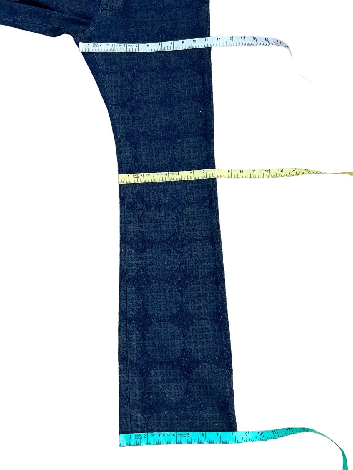 Vintage St. Anton Japan All Print Coated Waxed Denim Bootcut Jeans Size US 30 / EU 46 - 4 Thumbnail